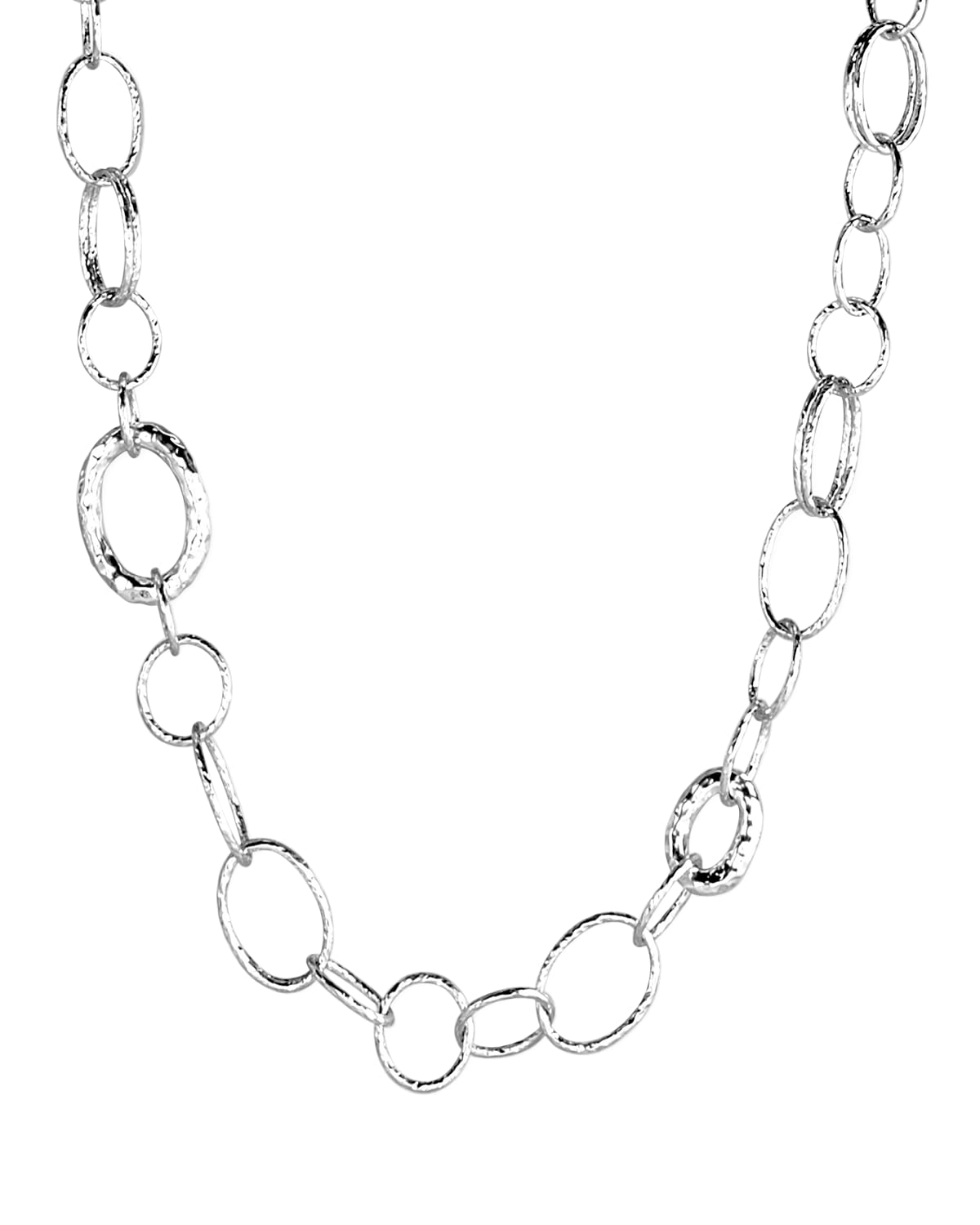 IPPOLITA LONG HAMMERED BASTILLE NECKLACE IN STERLING SILVER