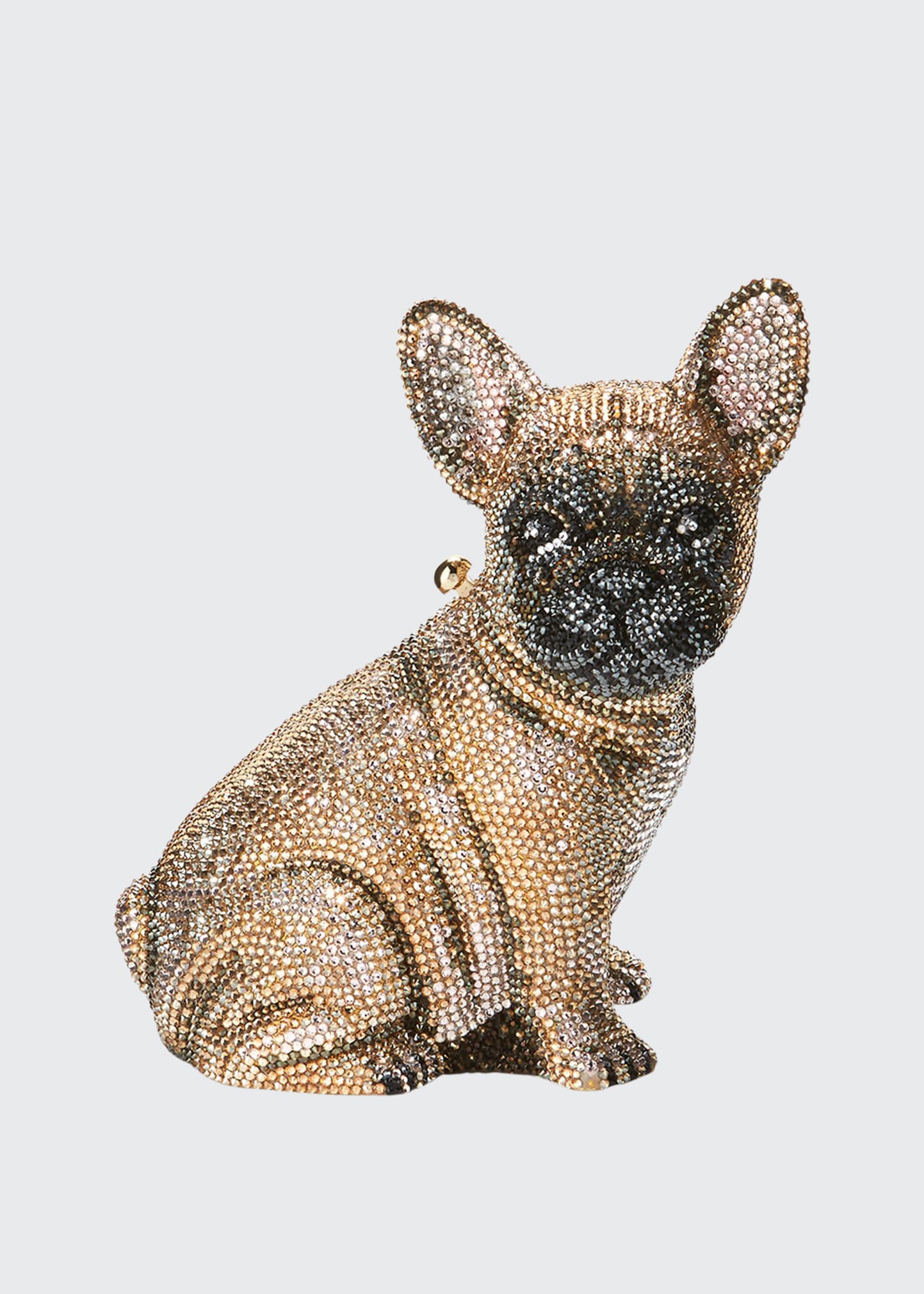 Judith Leiber Pierre French Bulldog Crystal Clutch Bag, Champagne In Champagne Multi