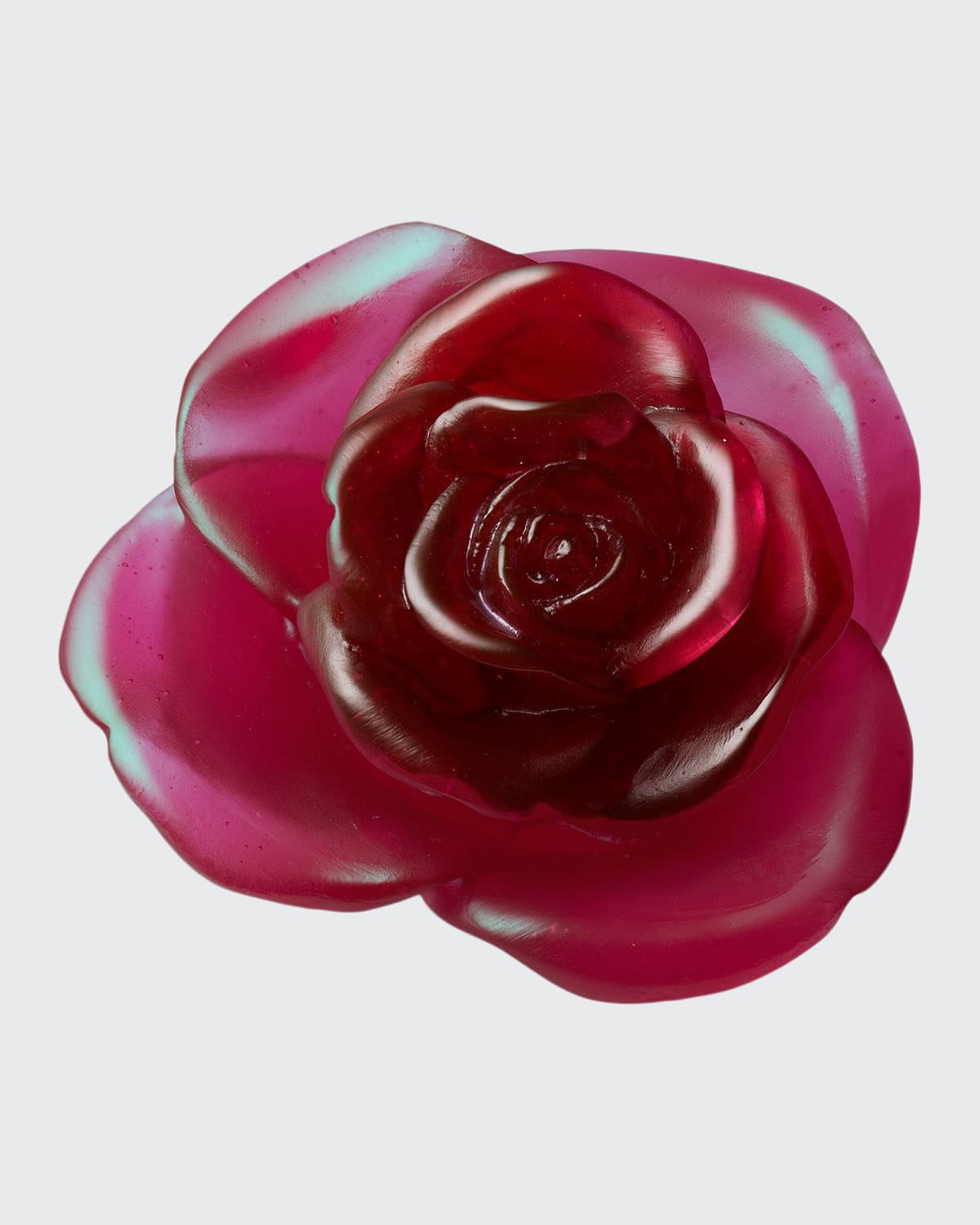 DAUM RED "ROSE" FLOWER SCULPTURE