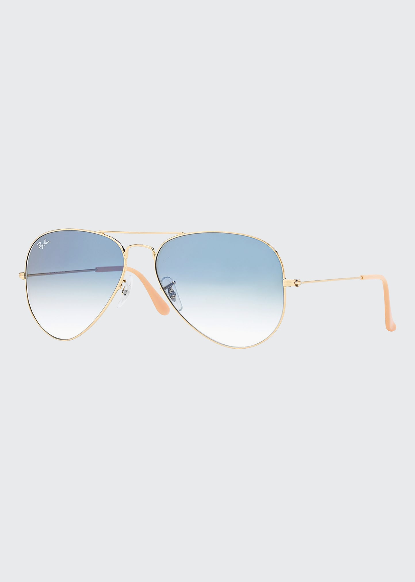 Shop Ray Ban Original Mirror Aviator Sunglasses In Gold/blue