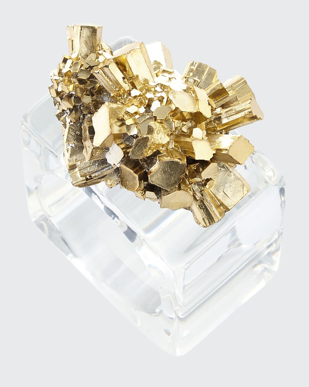 Shop Kim Seybert Set Of 4 Golden "geode" Napkin Rings