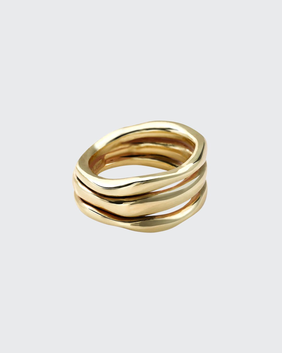 Shop Ippolita Smooth Squiggle Triple Band Ring In 18k Gold In Yellow Gold