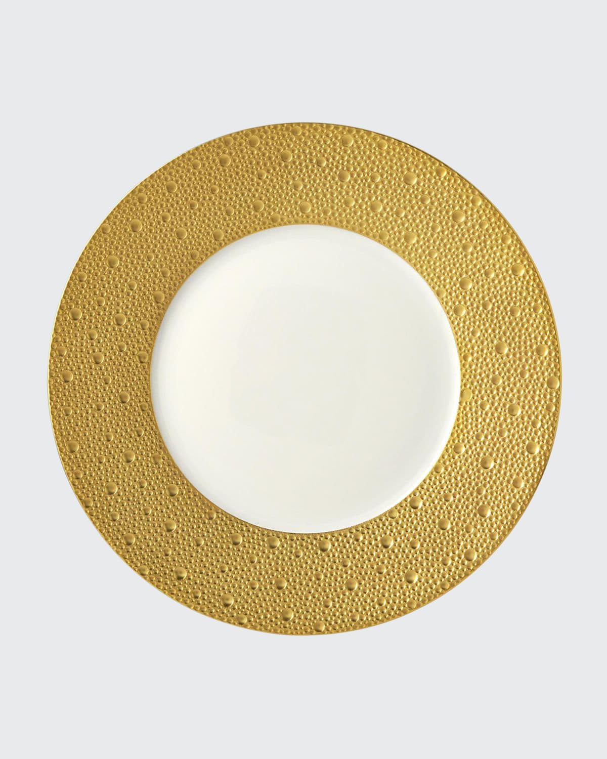 Shop Bernardaud Ecume Gold Dinner Plate In White/gold