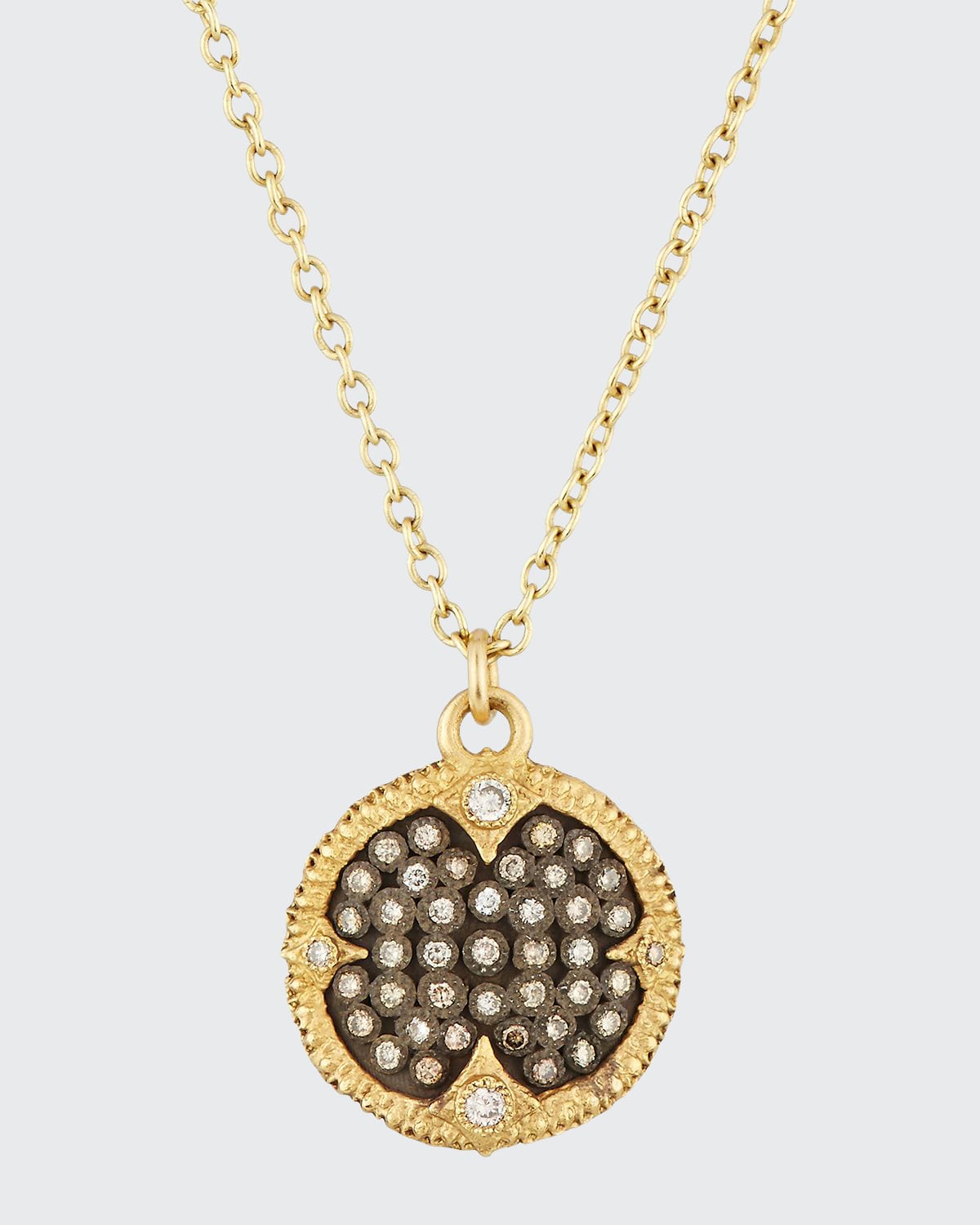 Armenta Old World Pave Diamond Disc Pendant Necklace