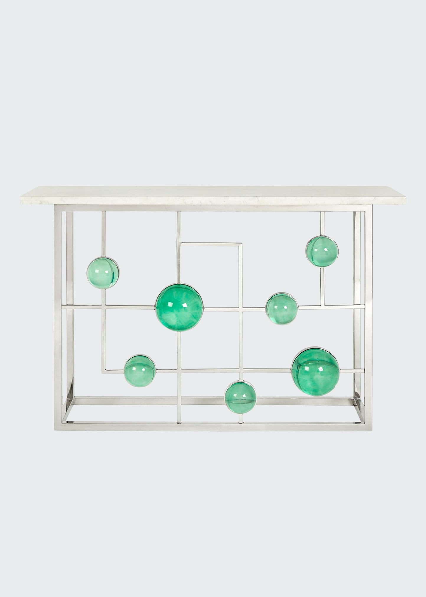 Jonathan Adler Globo Fretwork Console In Green