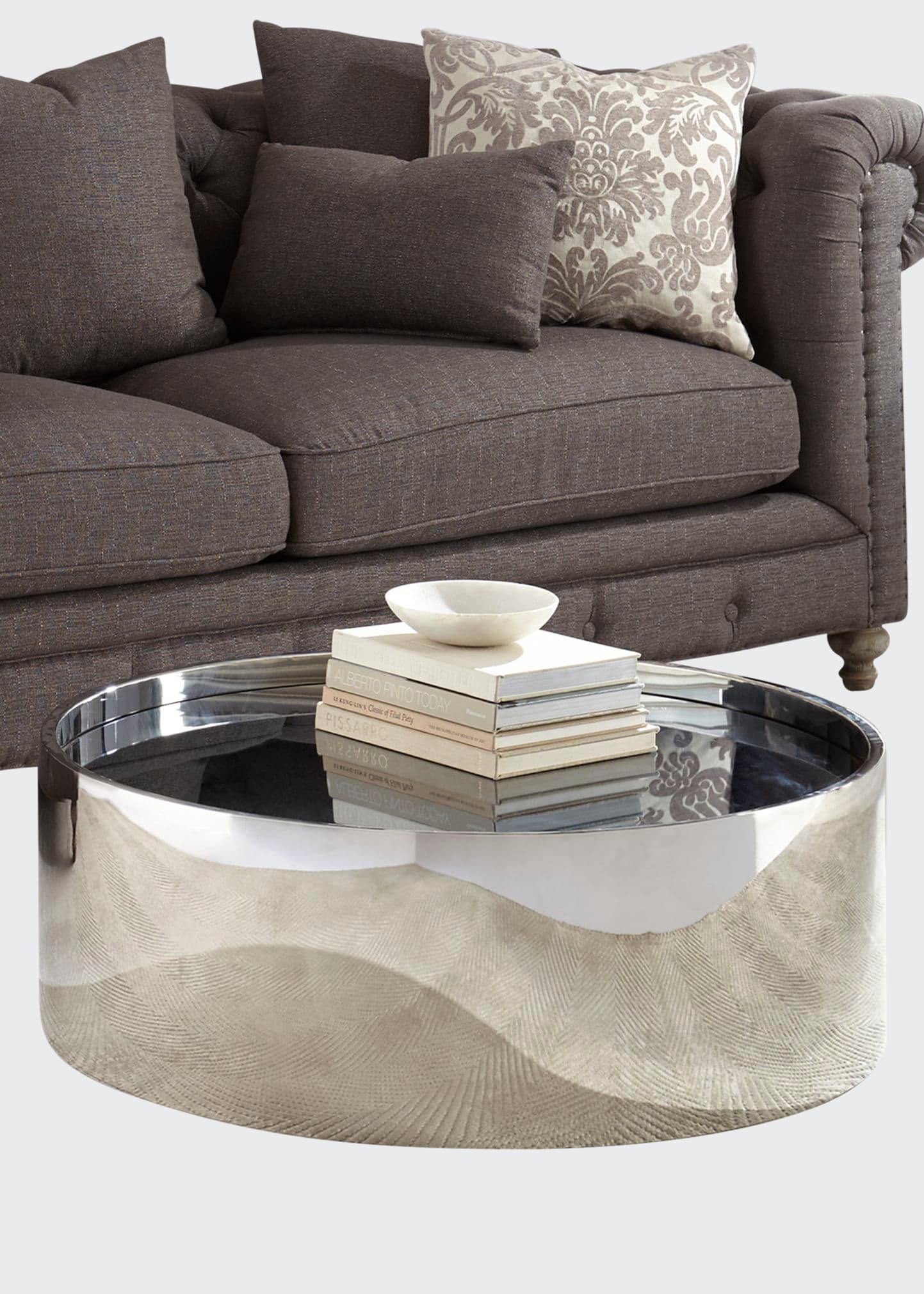 Jonathan Adler Alphaville Coffee Table In Silver