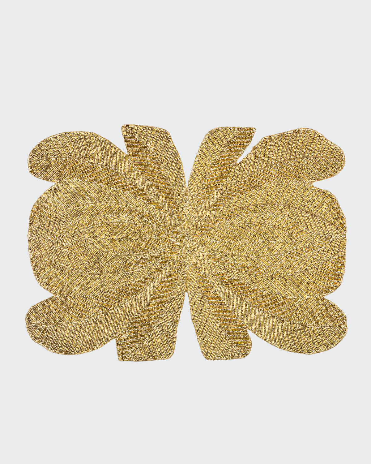 Shop Nomi K Peacock Hand-beaded Placemat, Gold