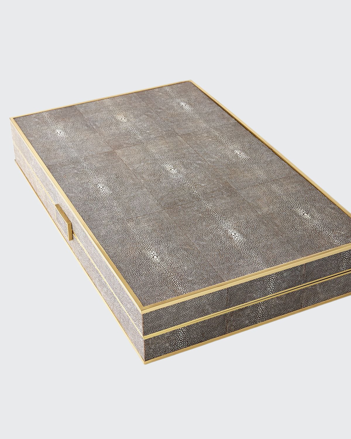 Aerin Chocolate Faux-shagreen Backgammon Set In Gold