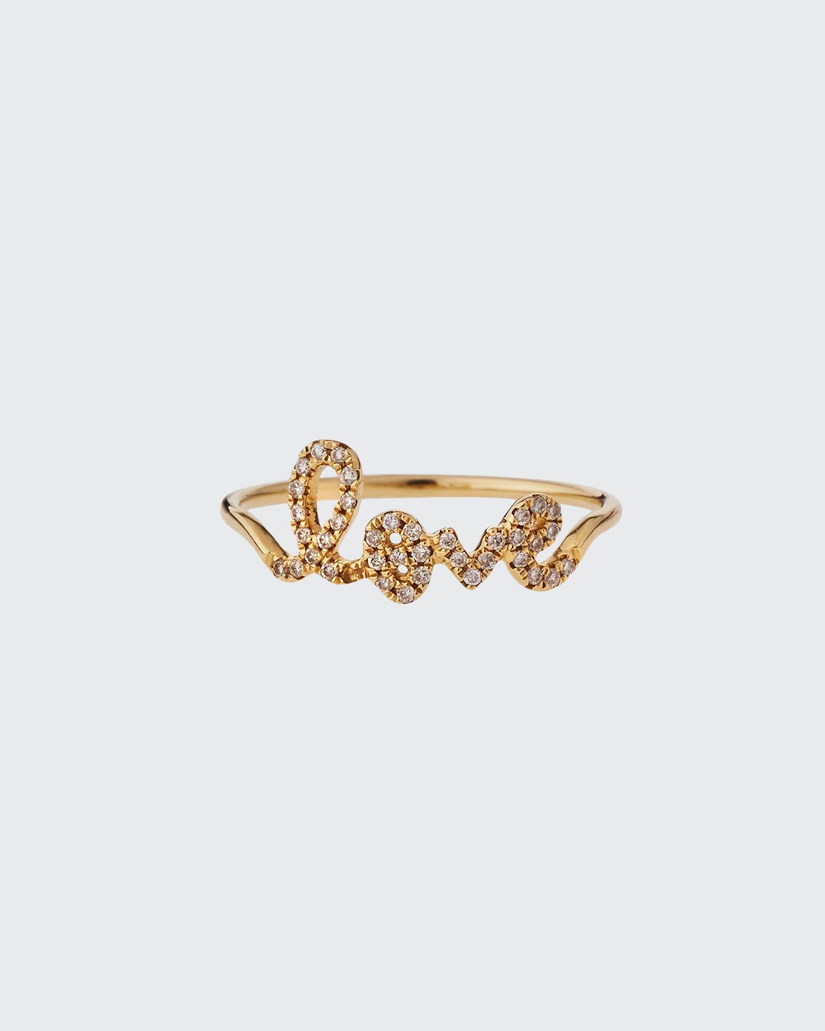 Sydney Evan 14k Gold Diamond Love Script Ring In Wg