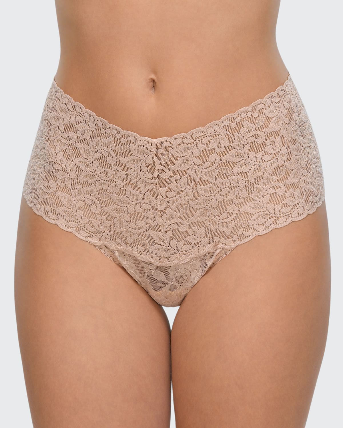 Hanky Panky Retro Signature Lace Thong In Chai