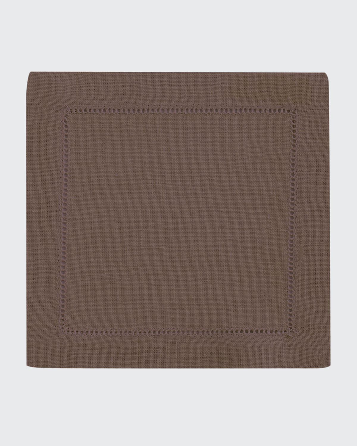 Sferra Hemstitch Cocktail Napkins, Set Of 6 In Brown