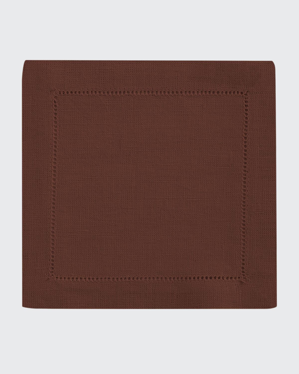 Sferra Hemstitch Cocktail Napkins, Set Of 6 In Chocolate