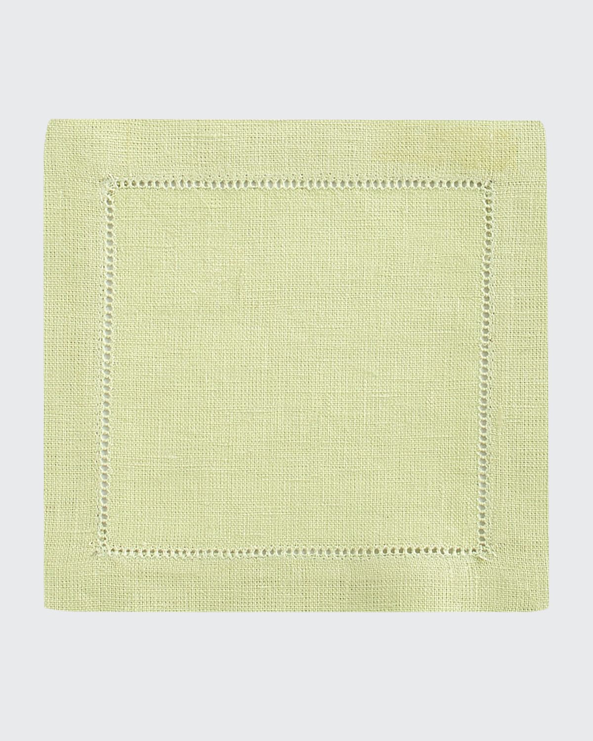 Sferra Hemstitch Cocktail Napkins, Set Of 6 In Kiwi