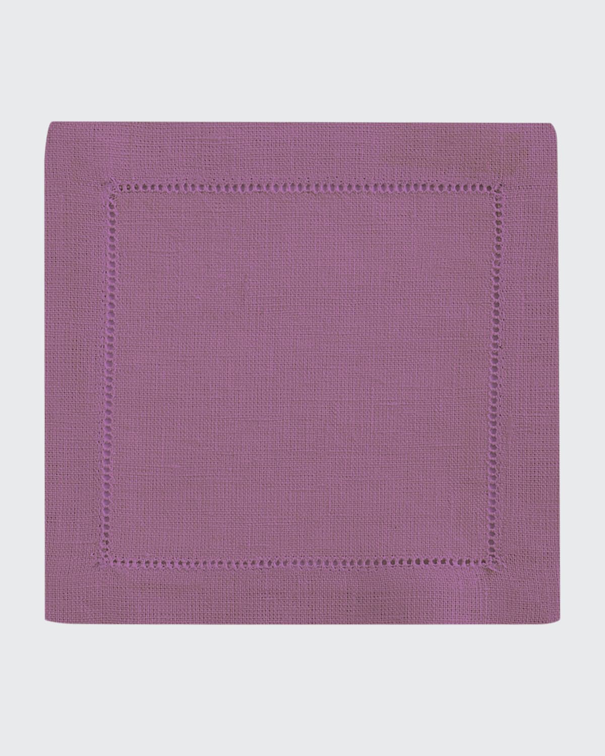 Sferra Hemstitch Cocktail Napkins, Set Of 6 In Lilac