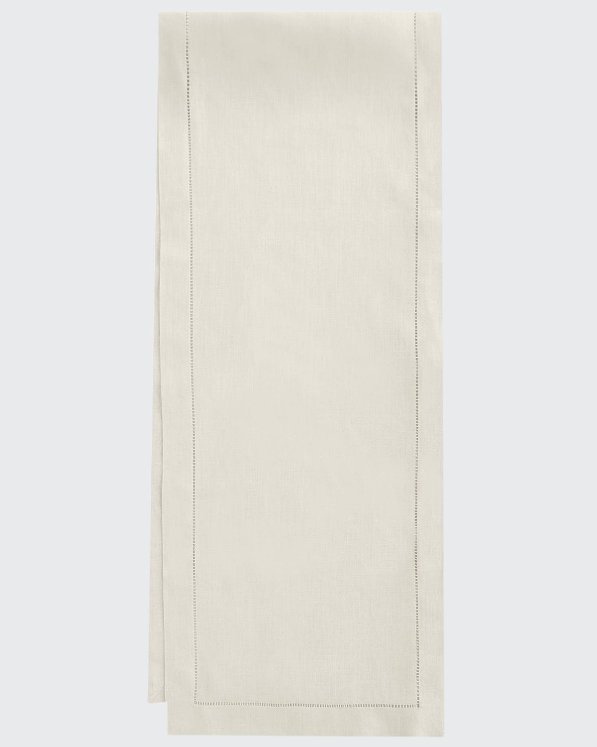 Sferra Hemstitch Table Runner, 15" X 72" In Oyster