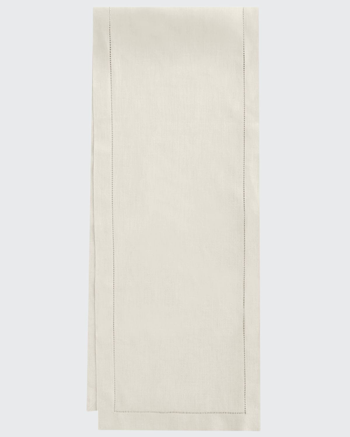 Sferra Hemstitch Table Runner, 15" X 72" In Oyster