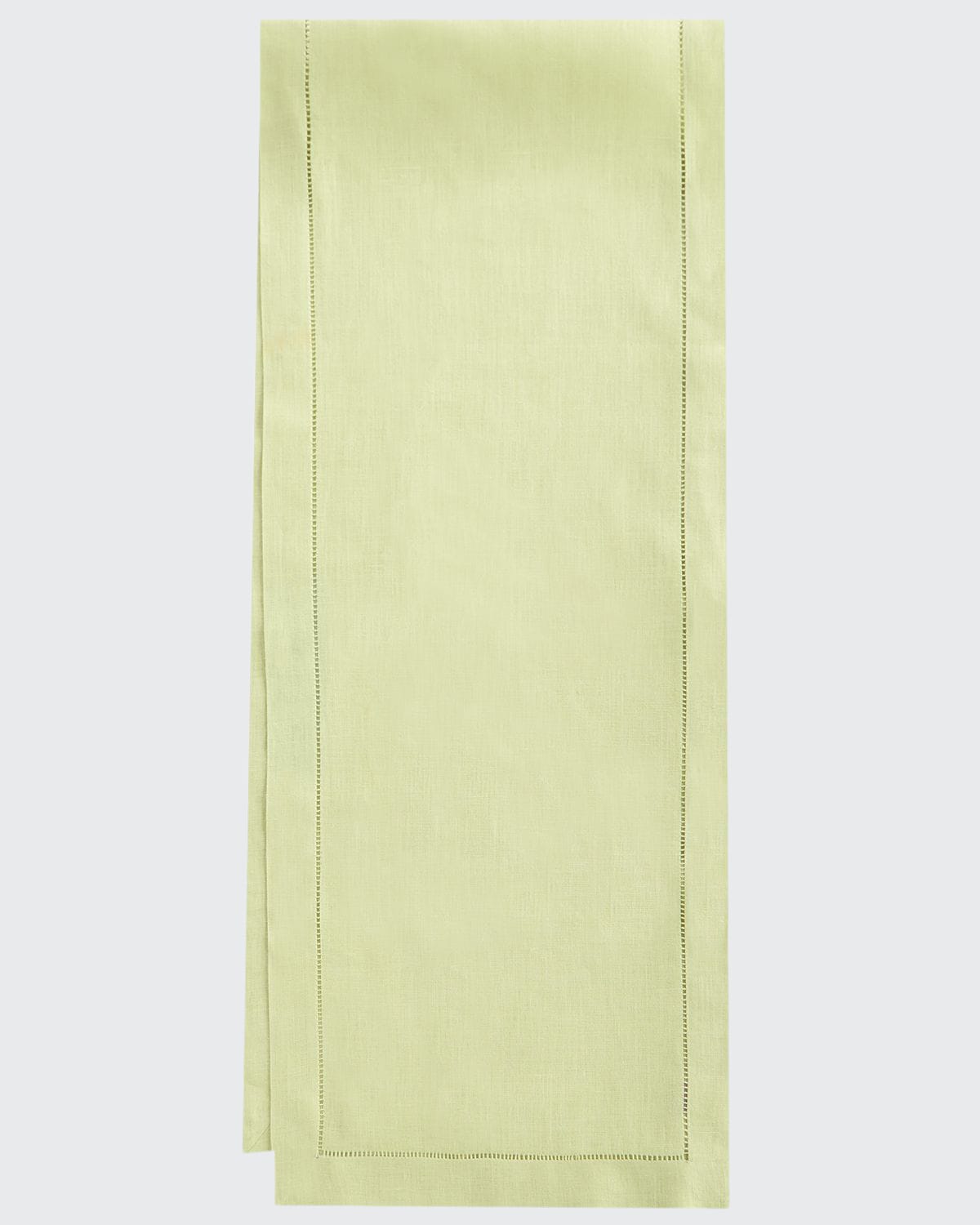 Sferra Hemstitch Table Runner, 15" X 72" In Kiwi