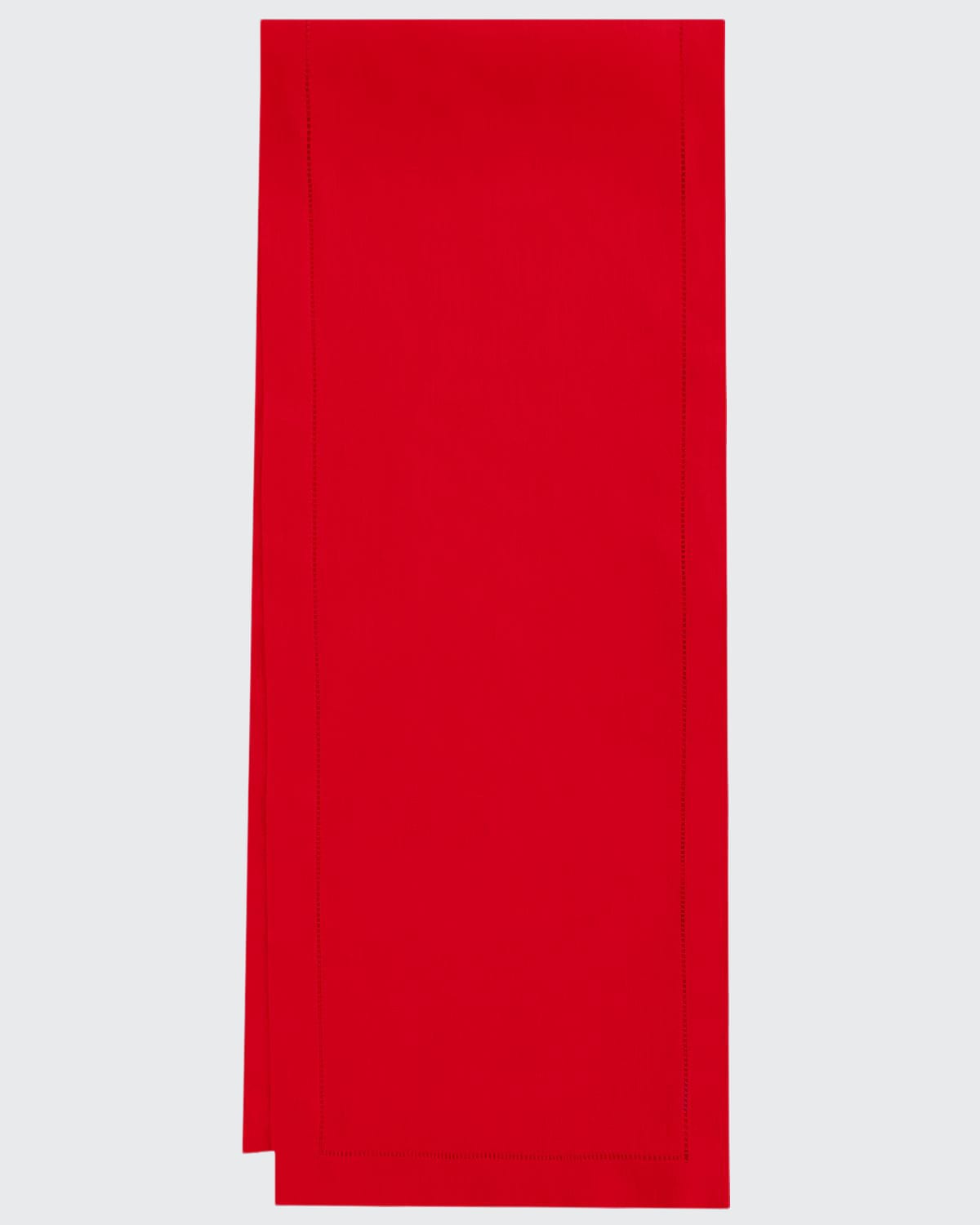 Sferra Hemstitch Table Runner, 15" X 72" In Red