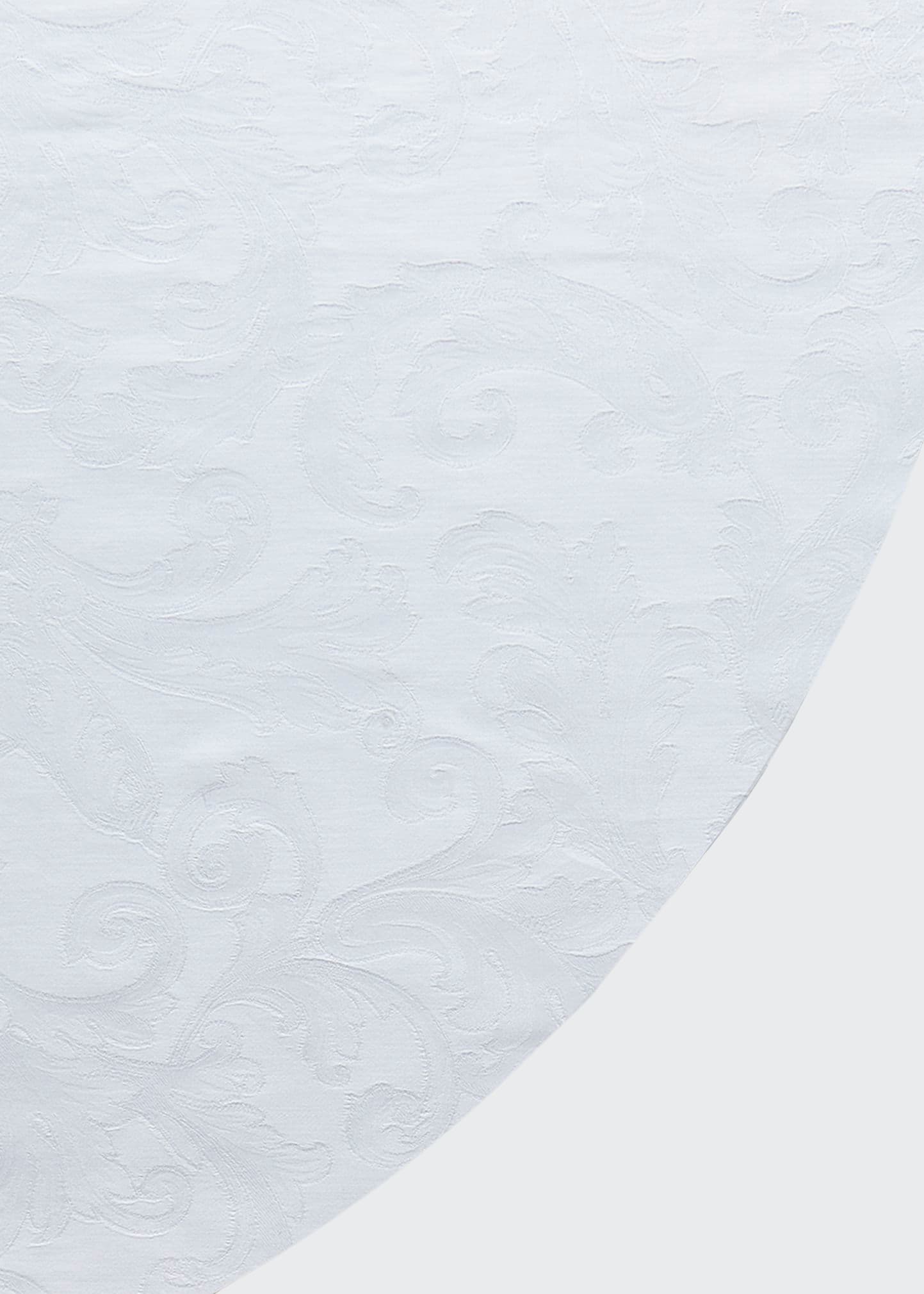 Sferra Plume Jacquard 104" Round Tablecloth In White