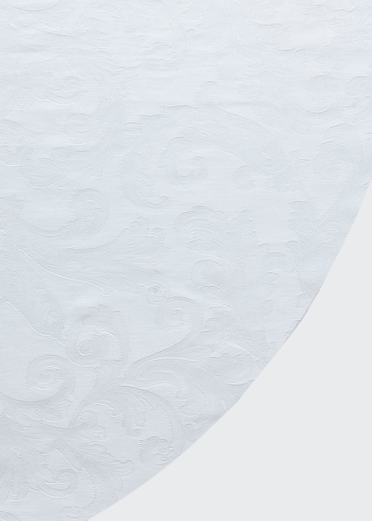 Sferra Acanthus Jacquard Round Tablecloth, 104 "dia In White