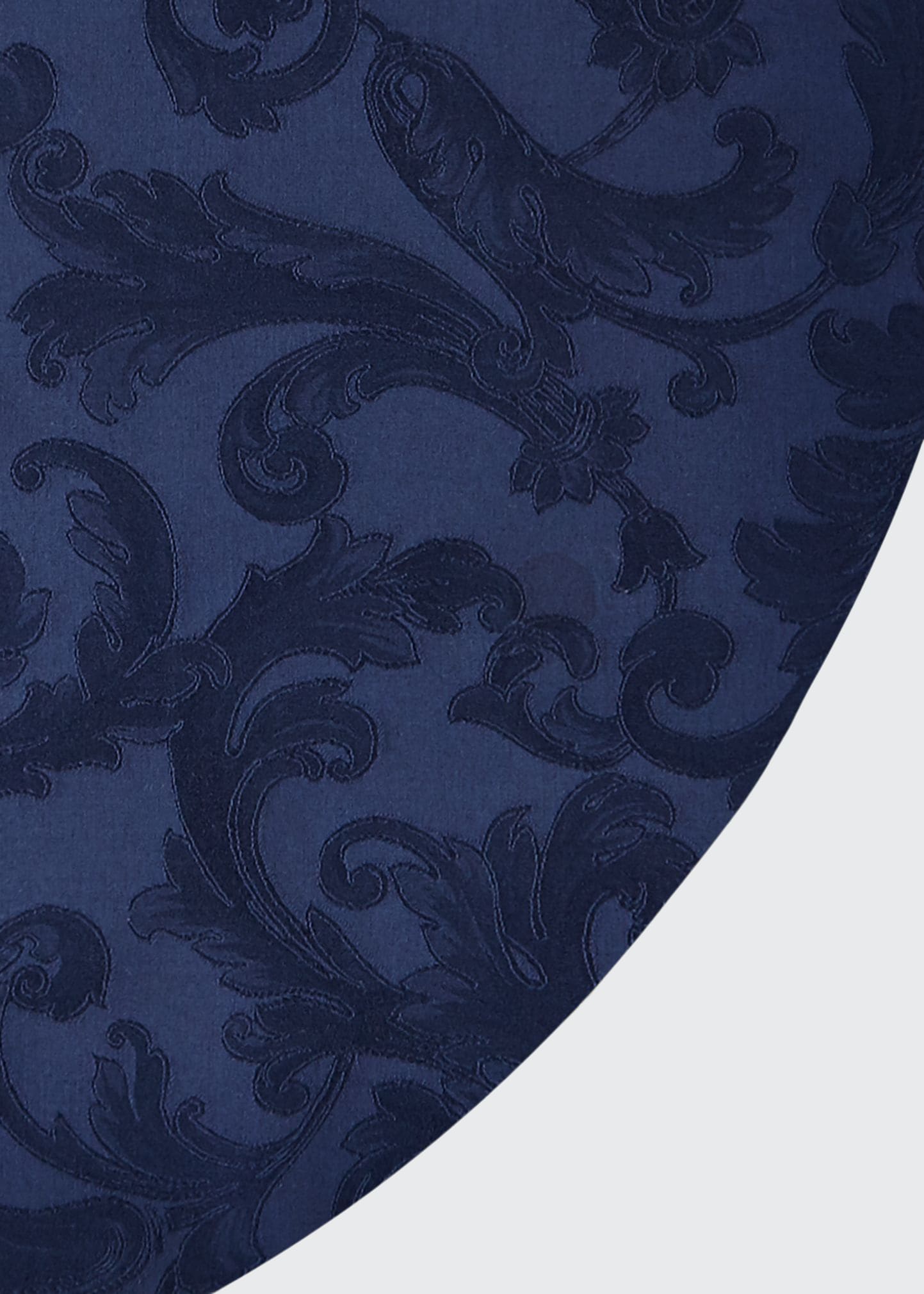 Sferra Plume Jacquard 90" Round Tablecloth In Blue