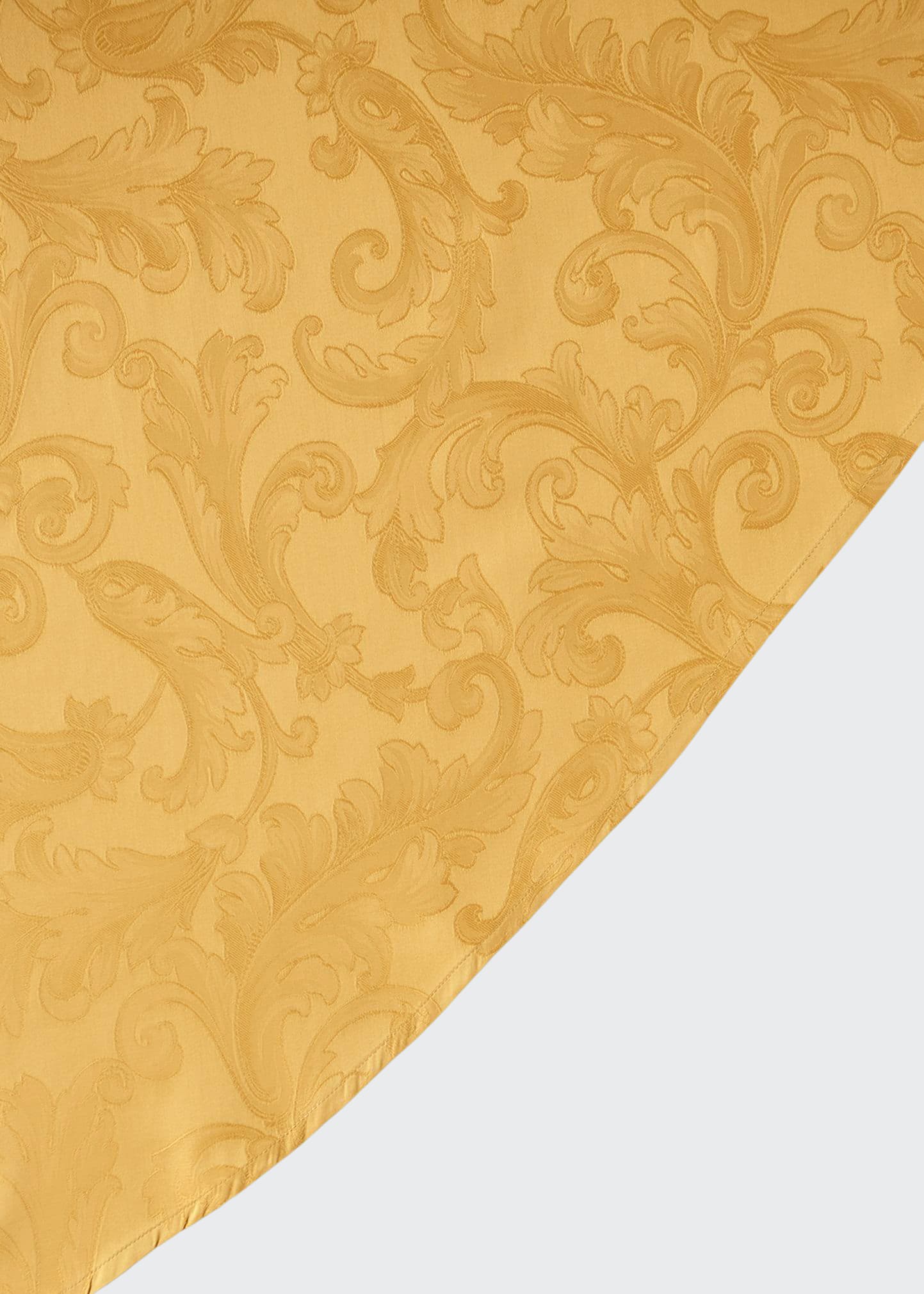 Sferra Plume Jacquard 90" Round Tablecloth In Gold