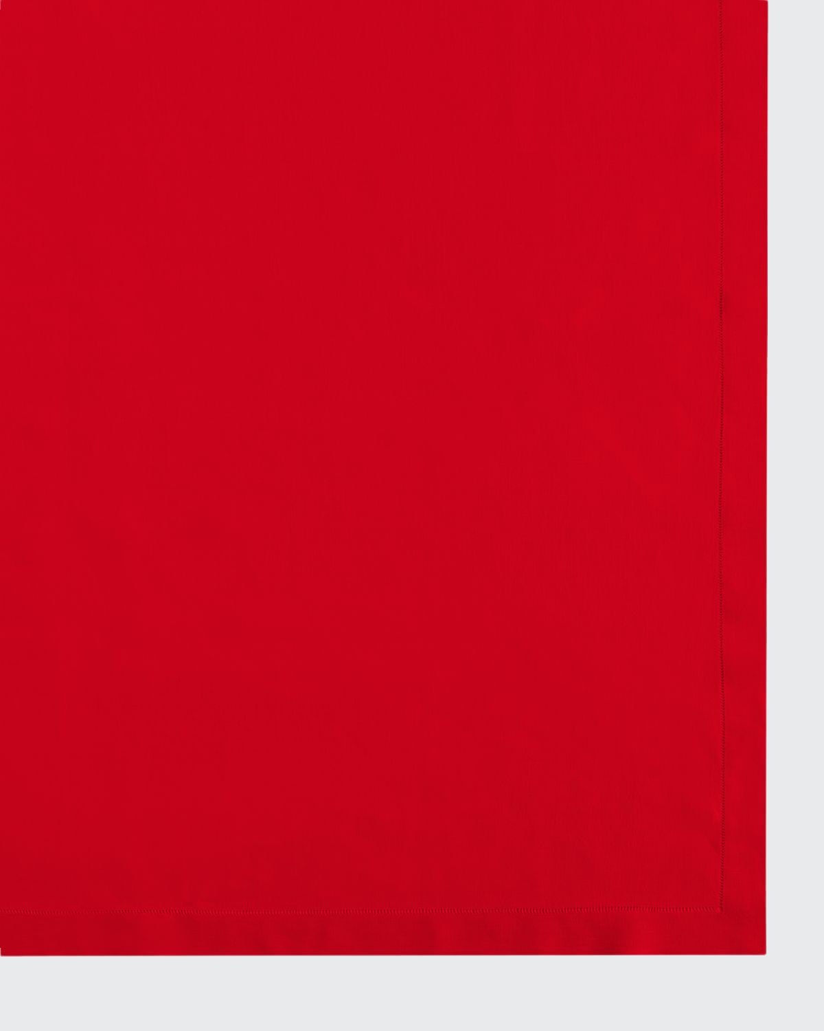 Shop Sferra Hemstitch Tablecloth, 66" X 124" In Red