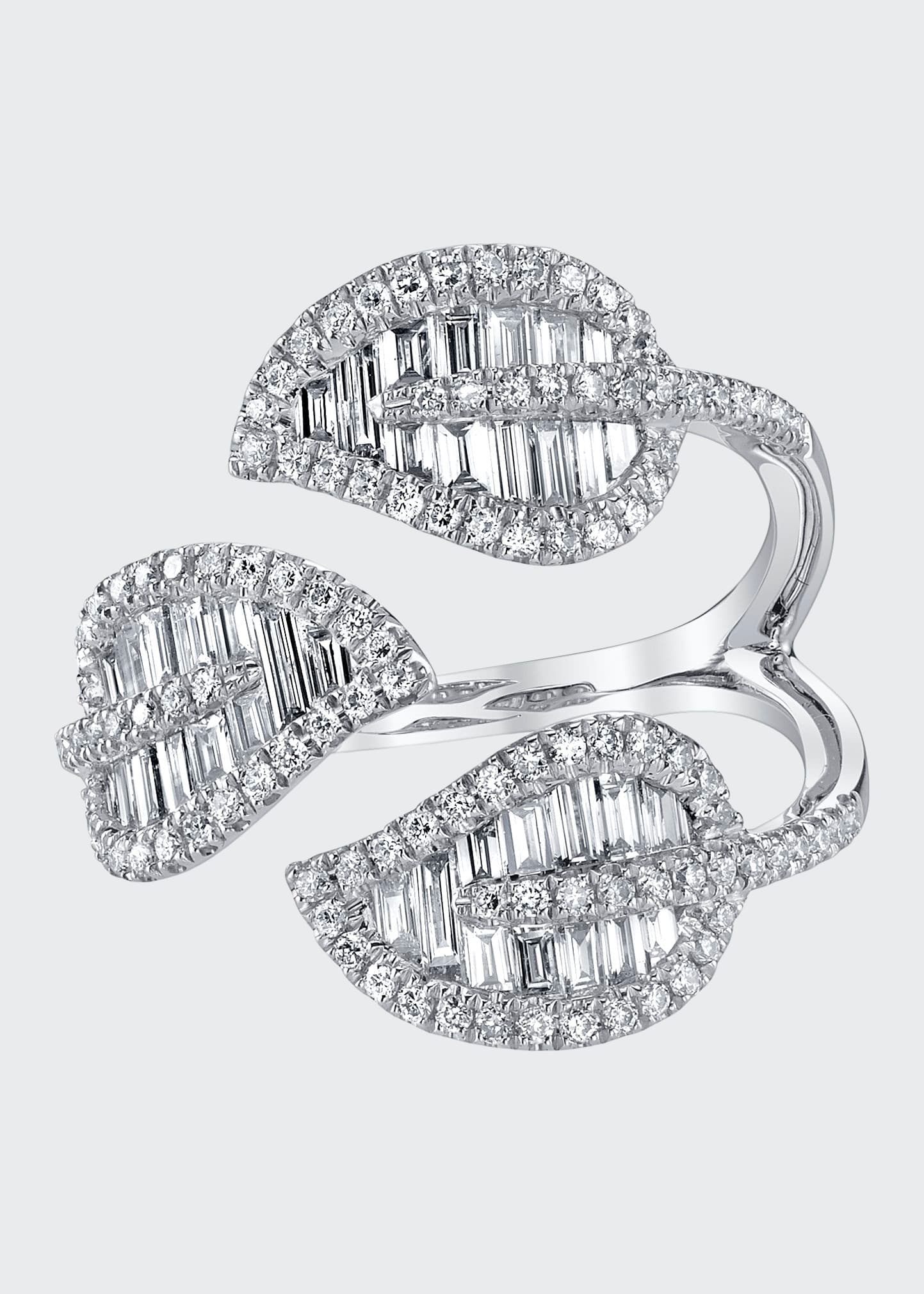 Anita Ko 18k White Gold Diamond 3-leaf Ring