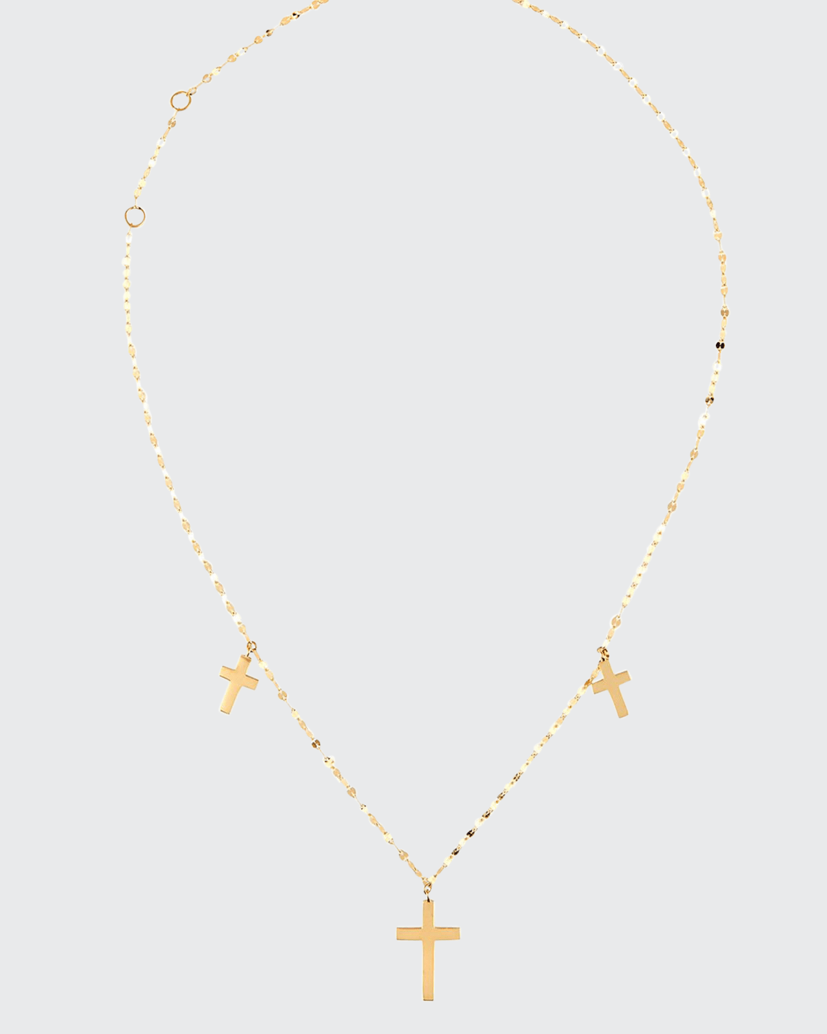 Triple Cross Necklace in 14K Gold