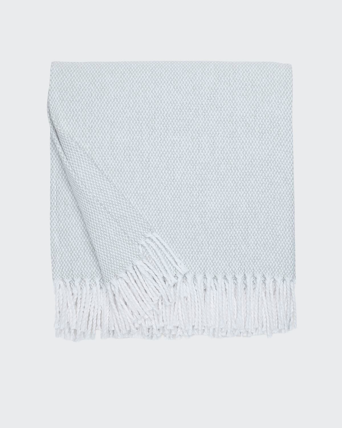 Sferra Basketweave Throw In Silver Sage