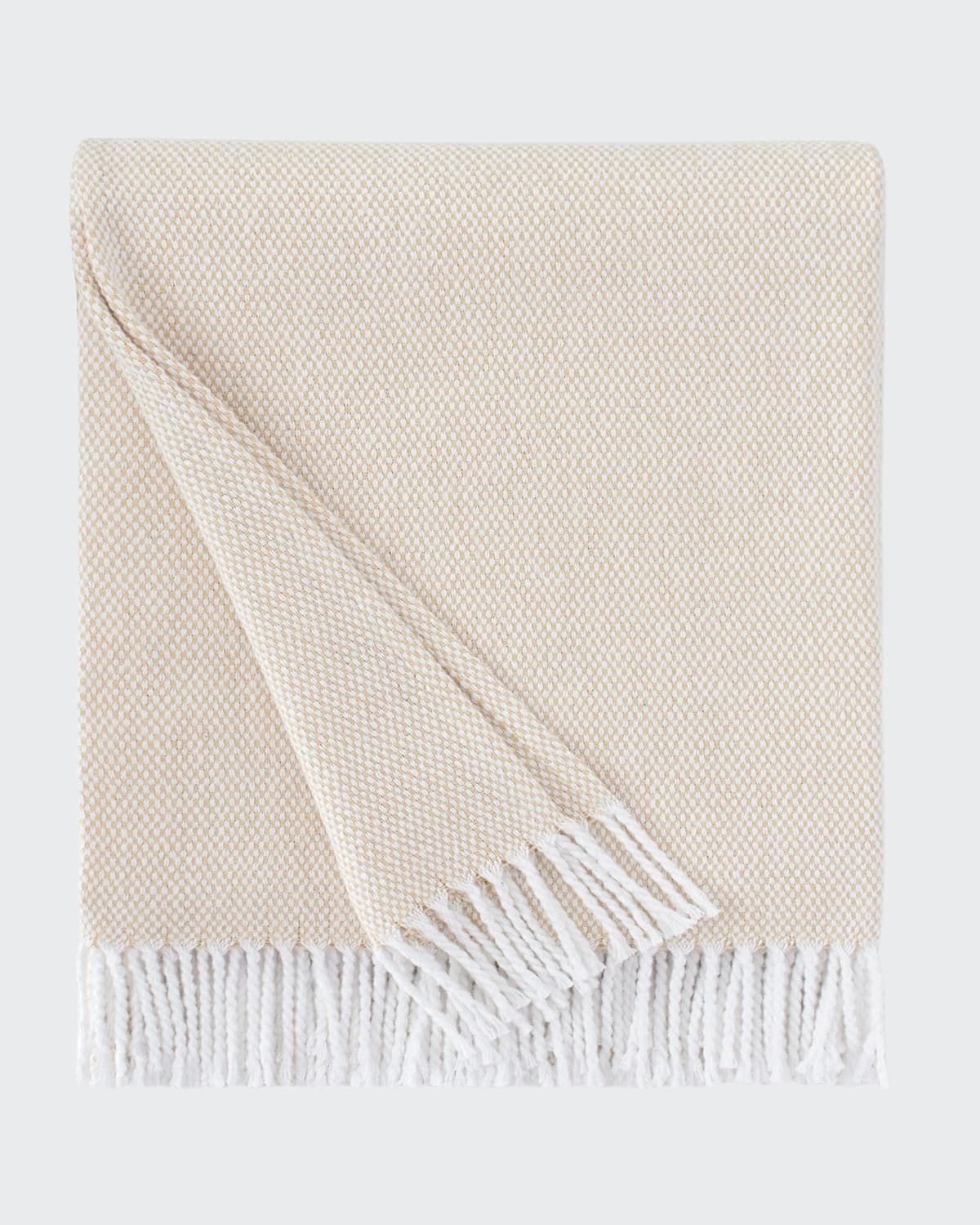 Sferra Basketweave Throw In Sand