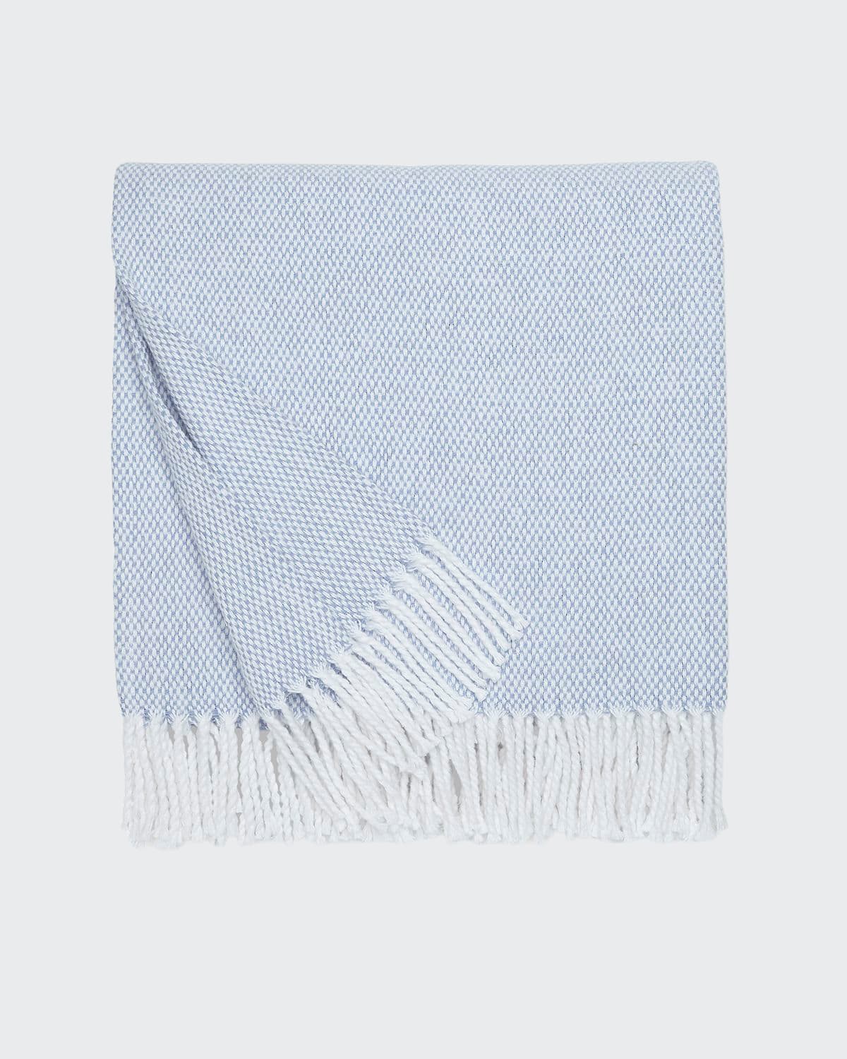 Sferra Basketweave Throw In Ocean