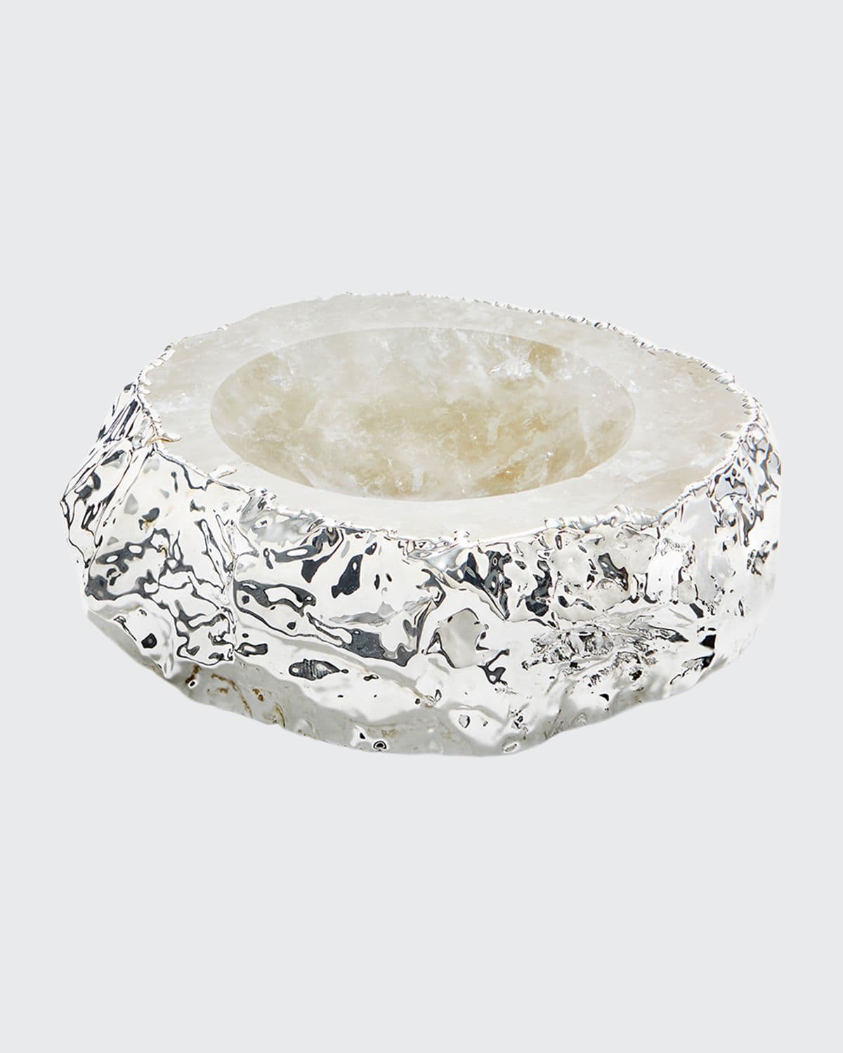 Anna New York Silver Plated Crystal Bowl In Metallic