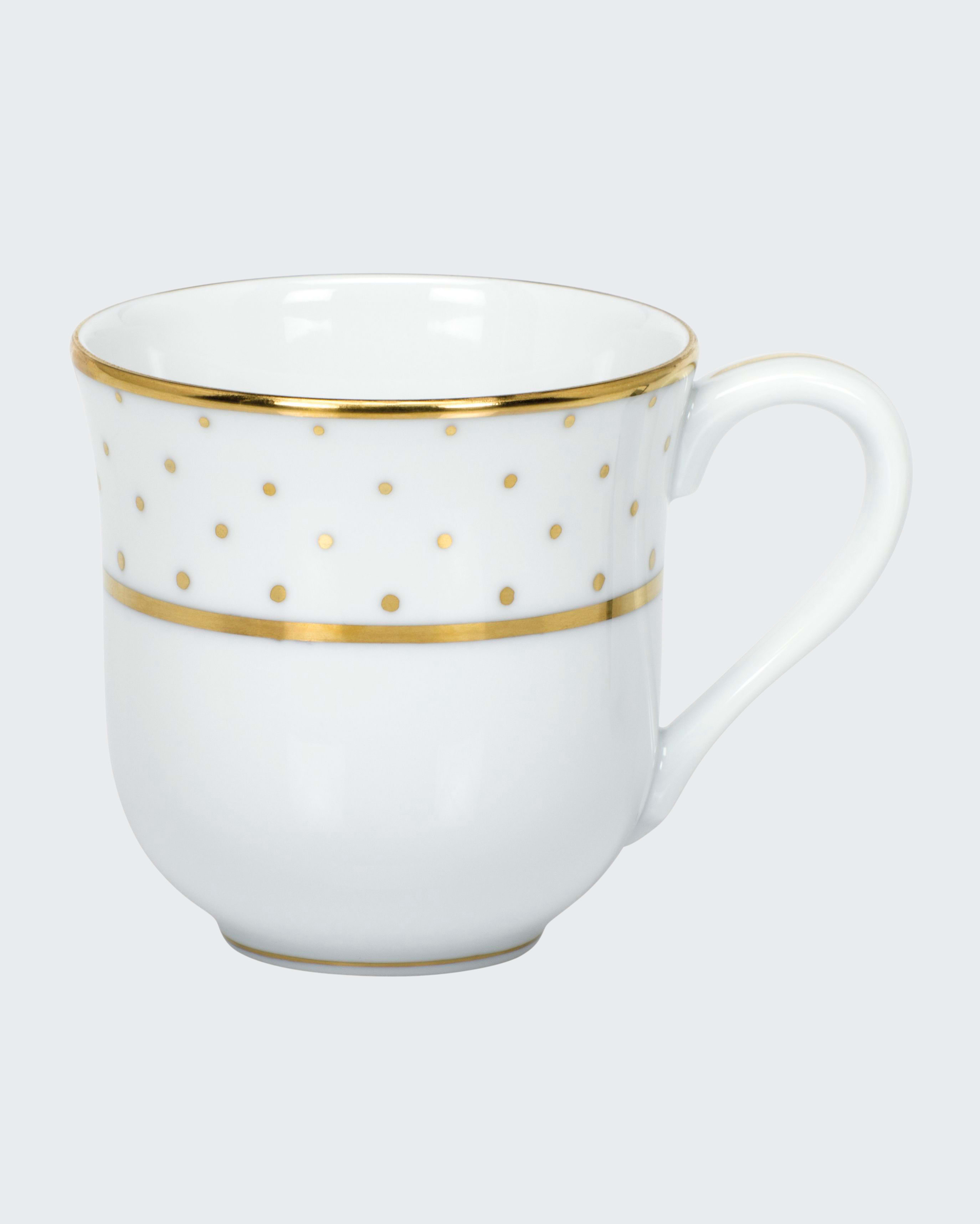 Herend Connect The Dots Mug In White/gold