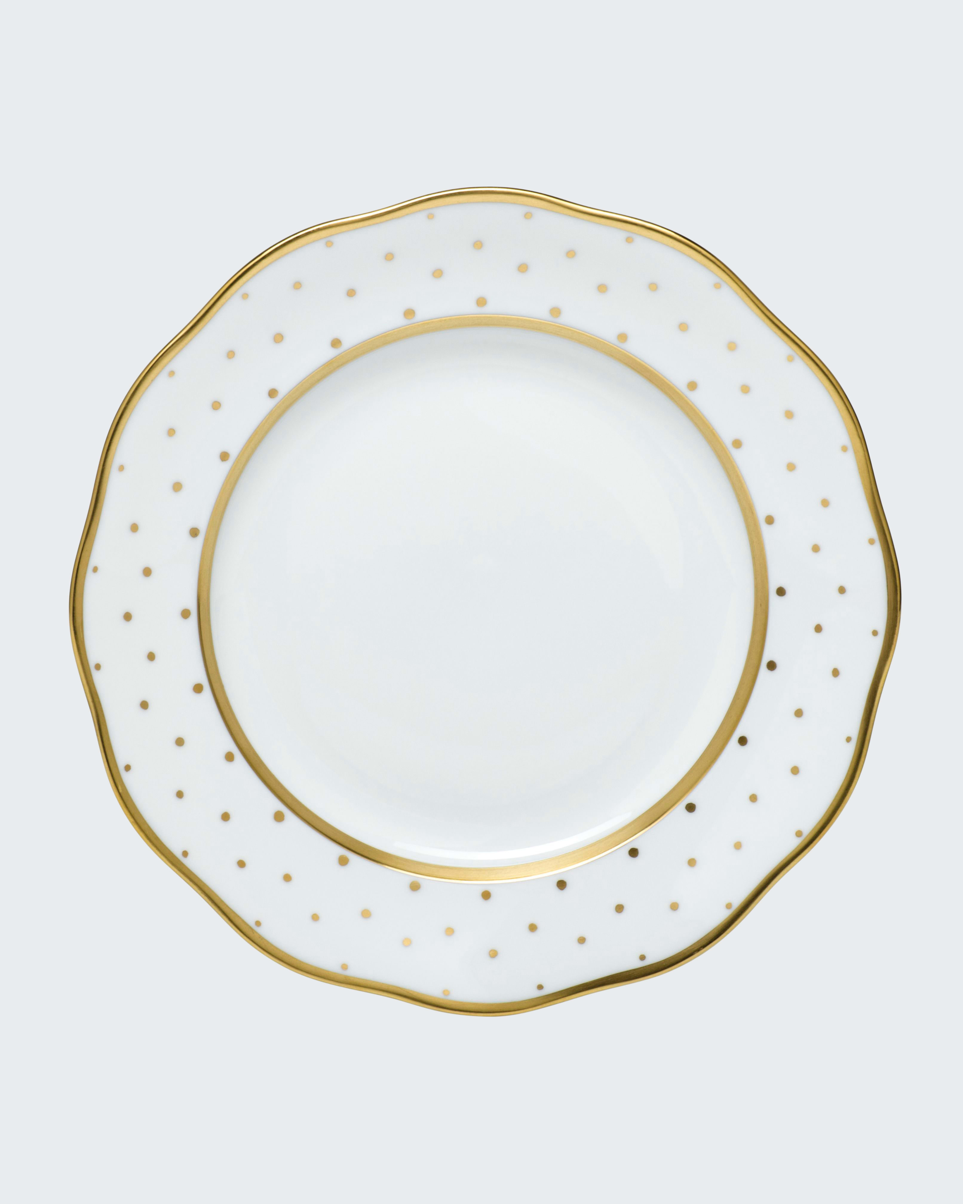 Herend Connect The Dots Dessert Plate In White/gold