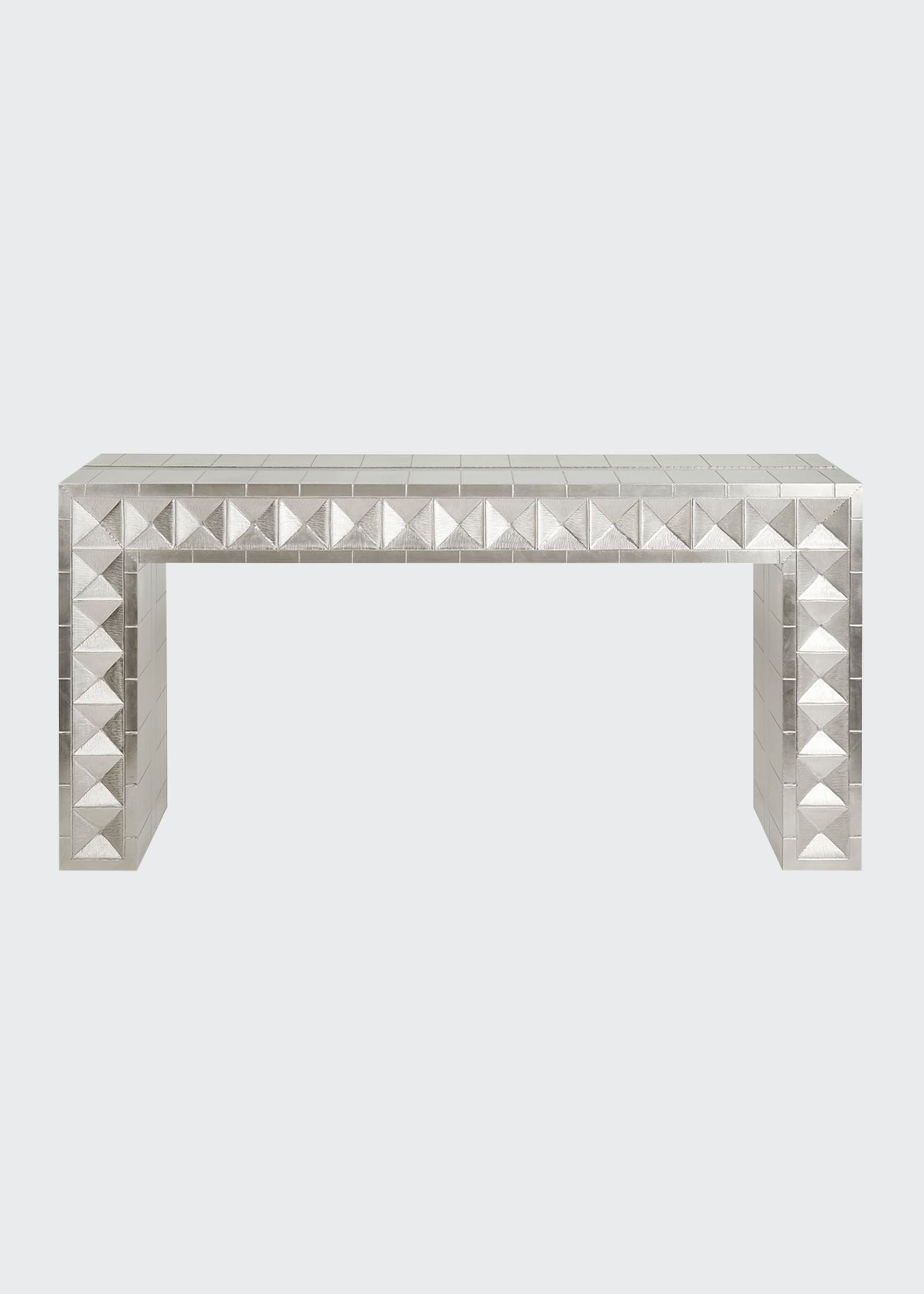 Jonathan Adler Talitha Waterfall Console In Silver