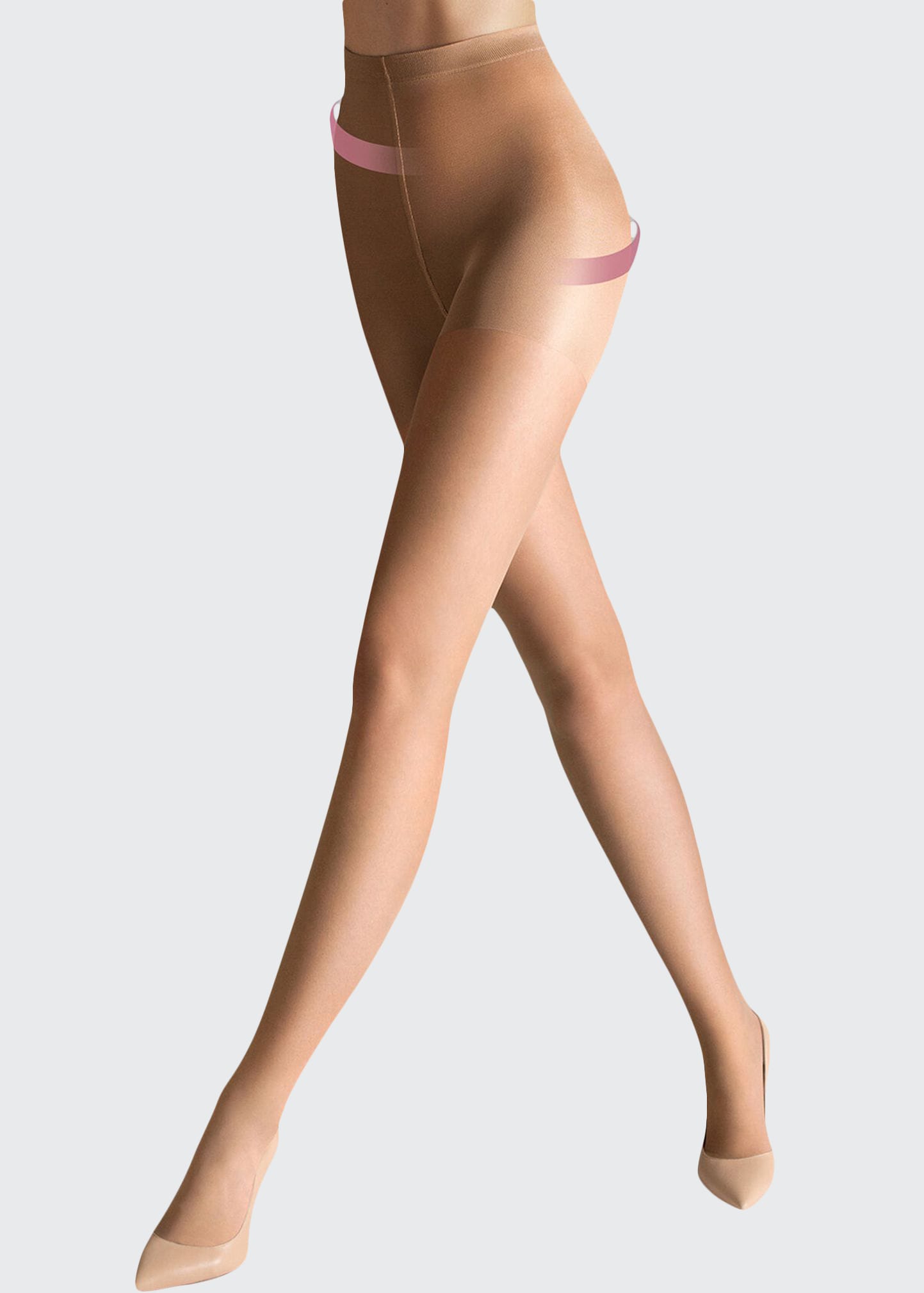 Wolford Individual 10 Soft Control Top Tights In Gobi