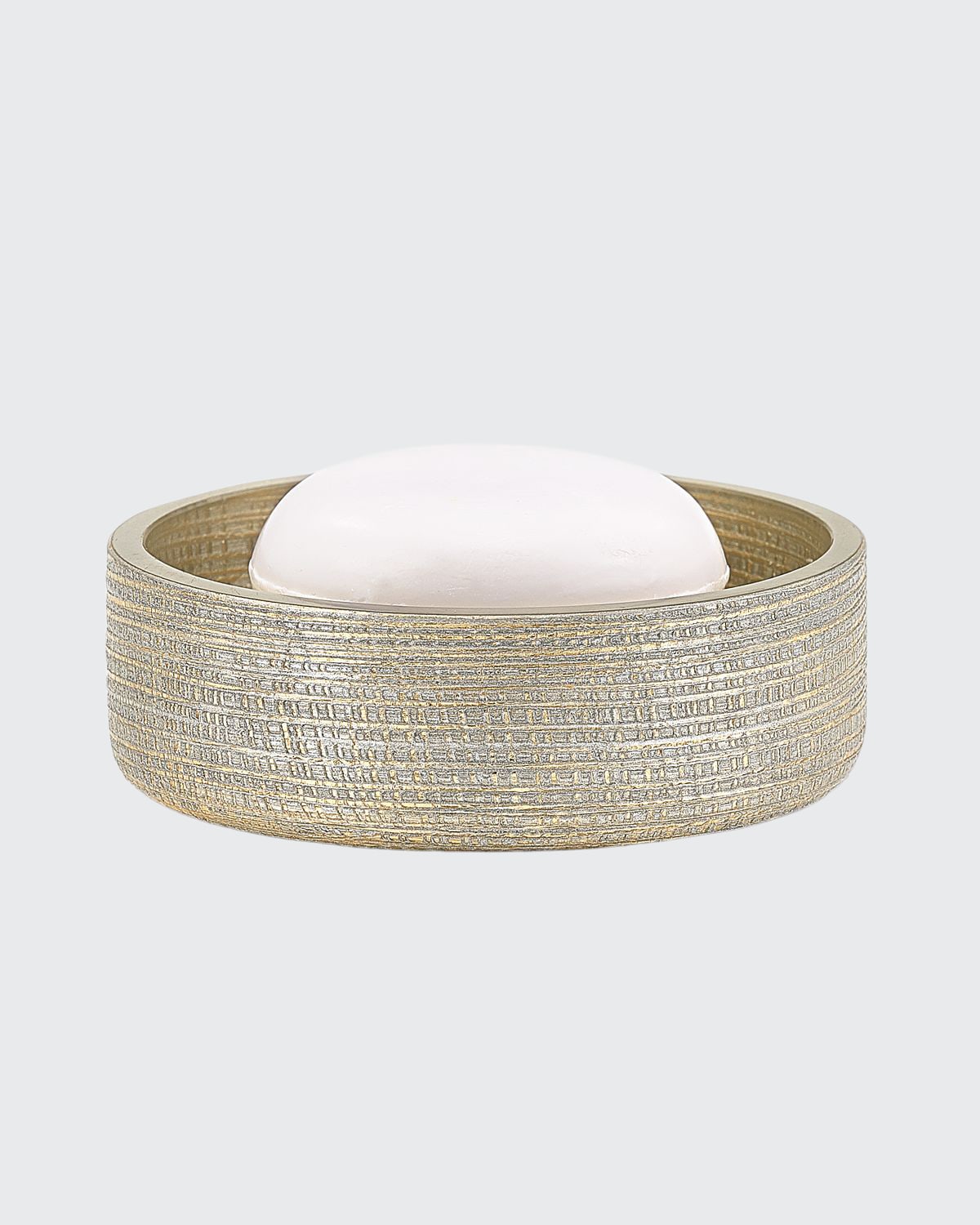 Labrazel Woven Metallic Soap Dish In Gray Metallic