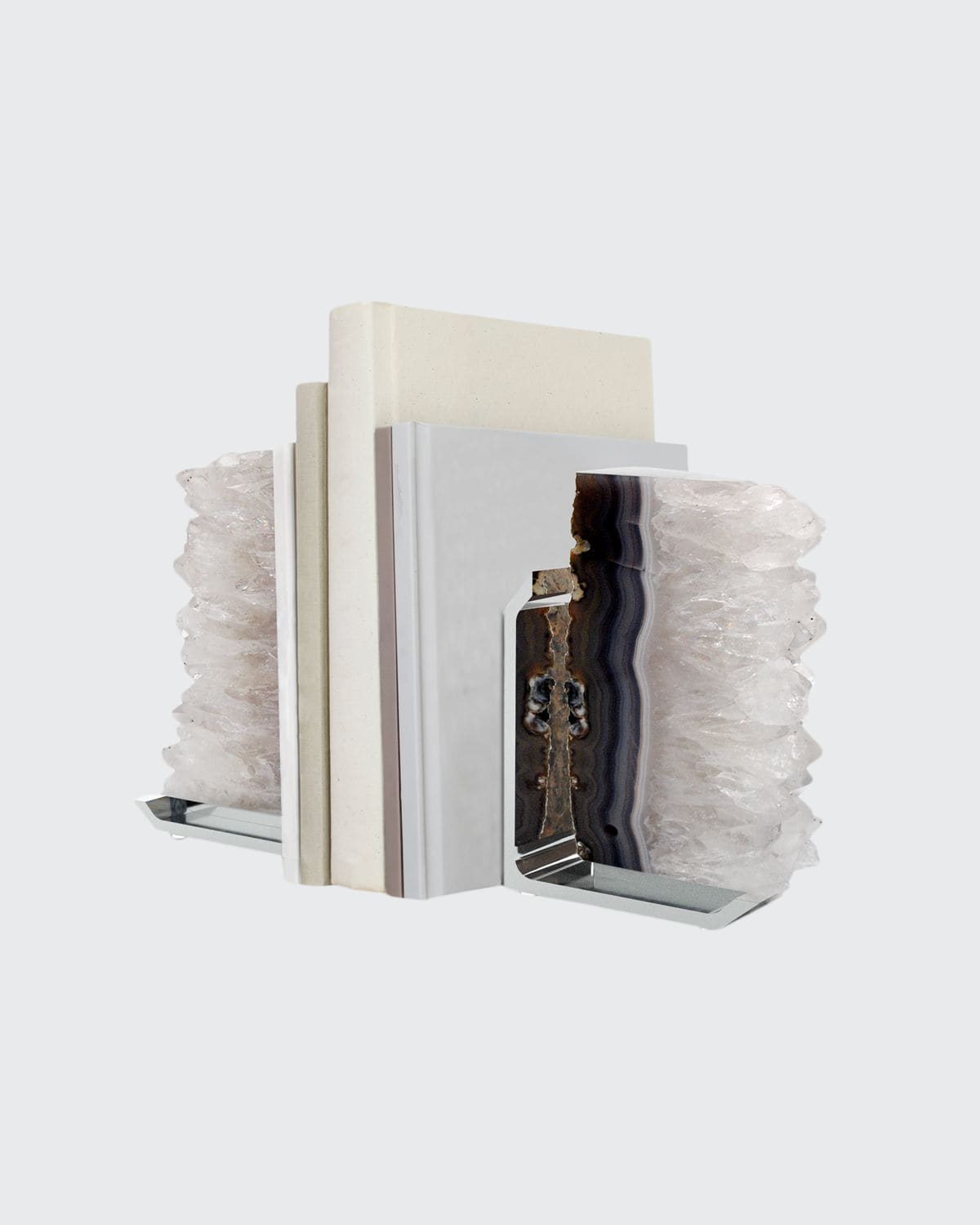 Anna New York Fim Agate Druzy Bookends In Natural Druze