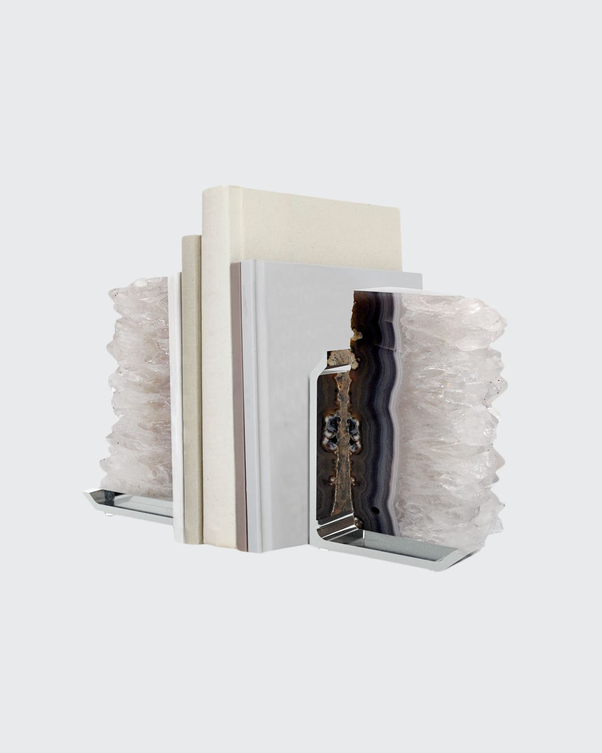 Anna New York Fim Agate Druzy Bookends In Natural Druze