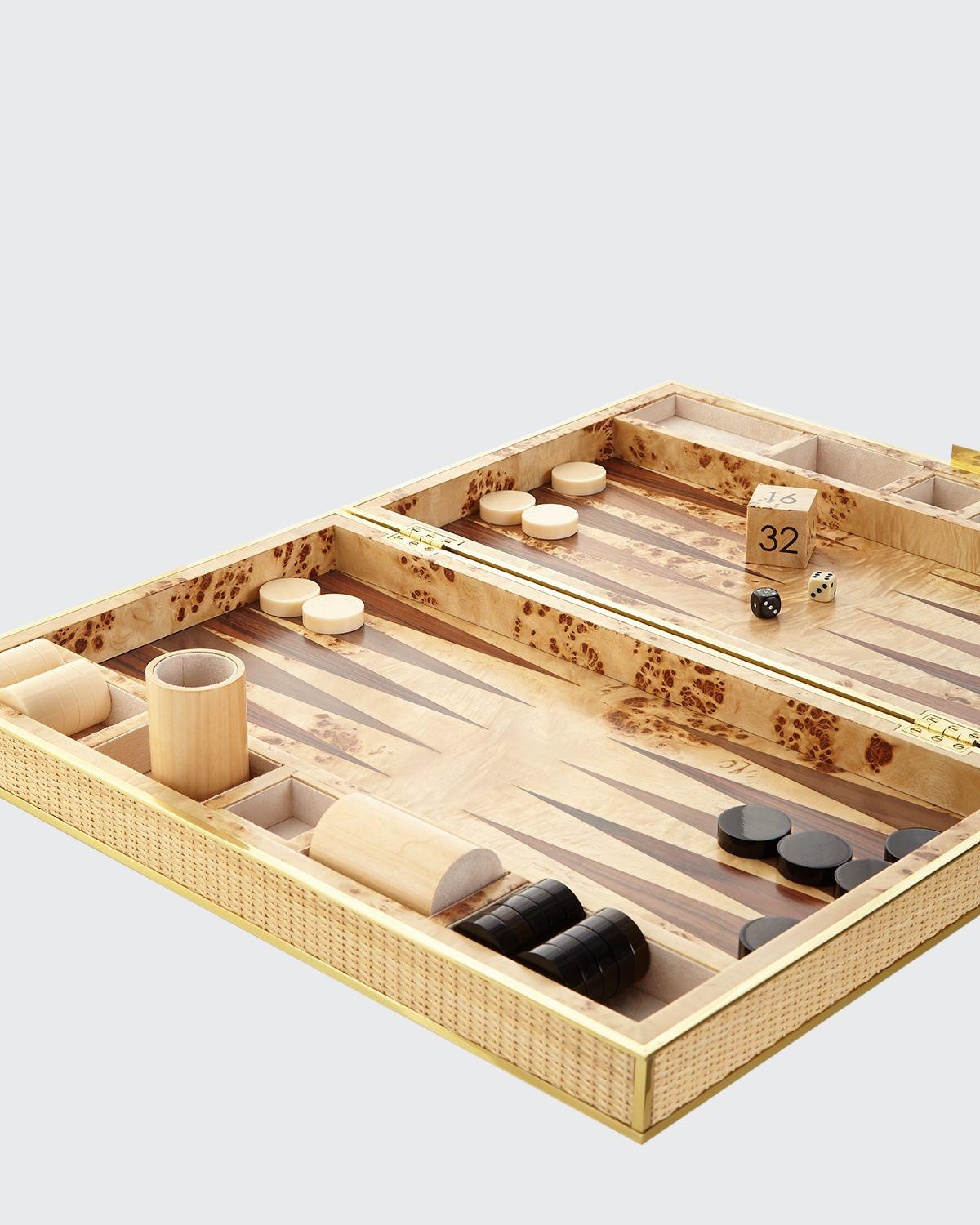Aerin Cane Backgammon Set In Natural