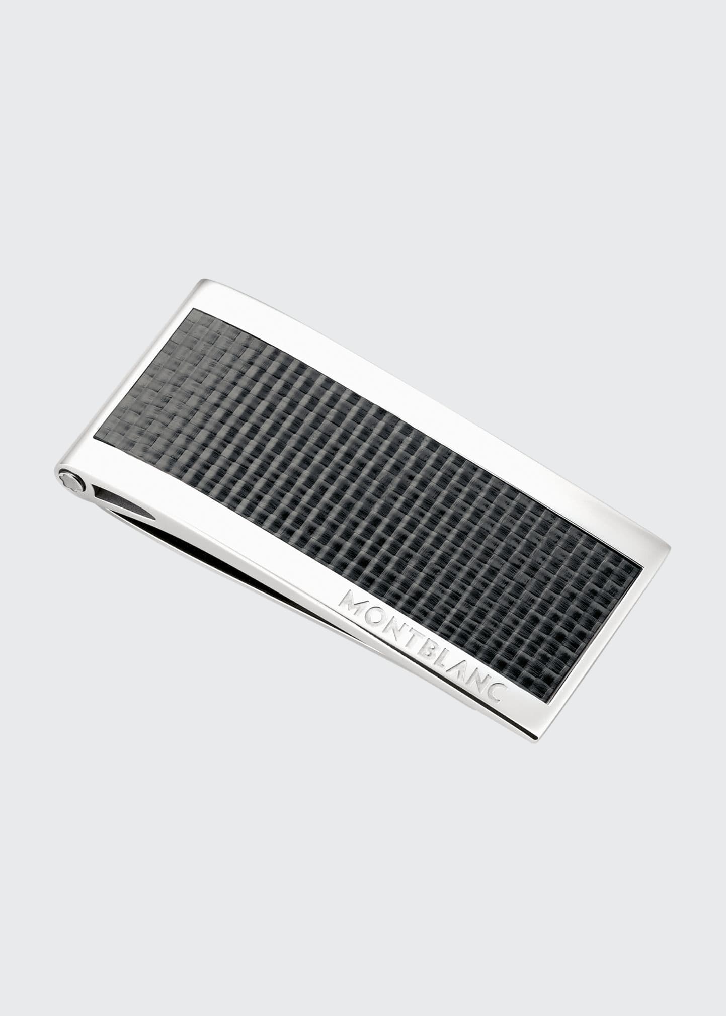 Montblanc Carbon-inlay Stainless Steel Money Clip In Black