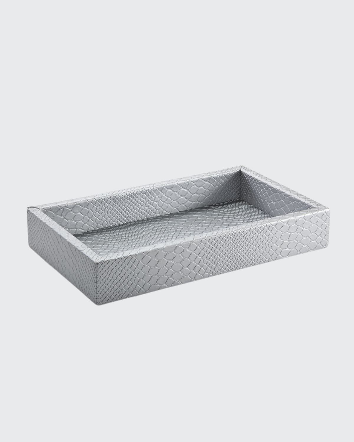 Labrazel Conda Black Towel Tray In Satin Silver