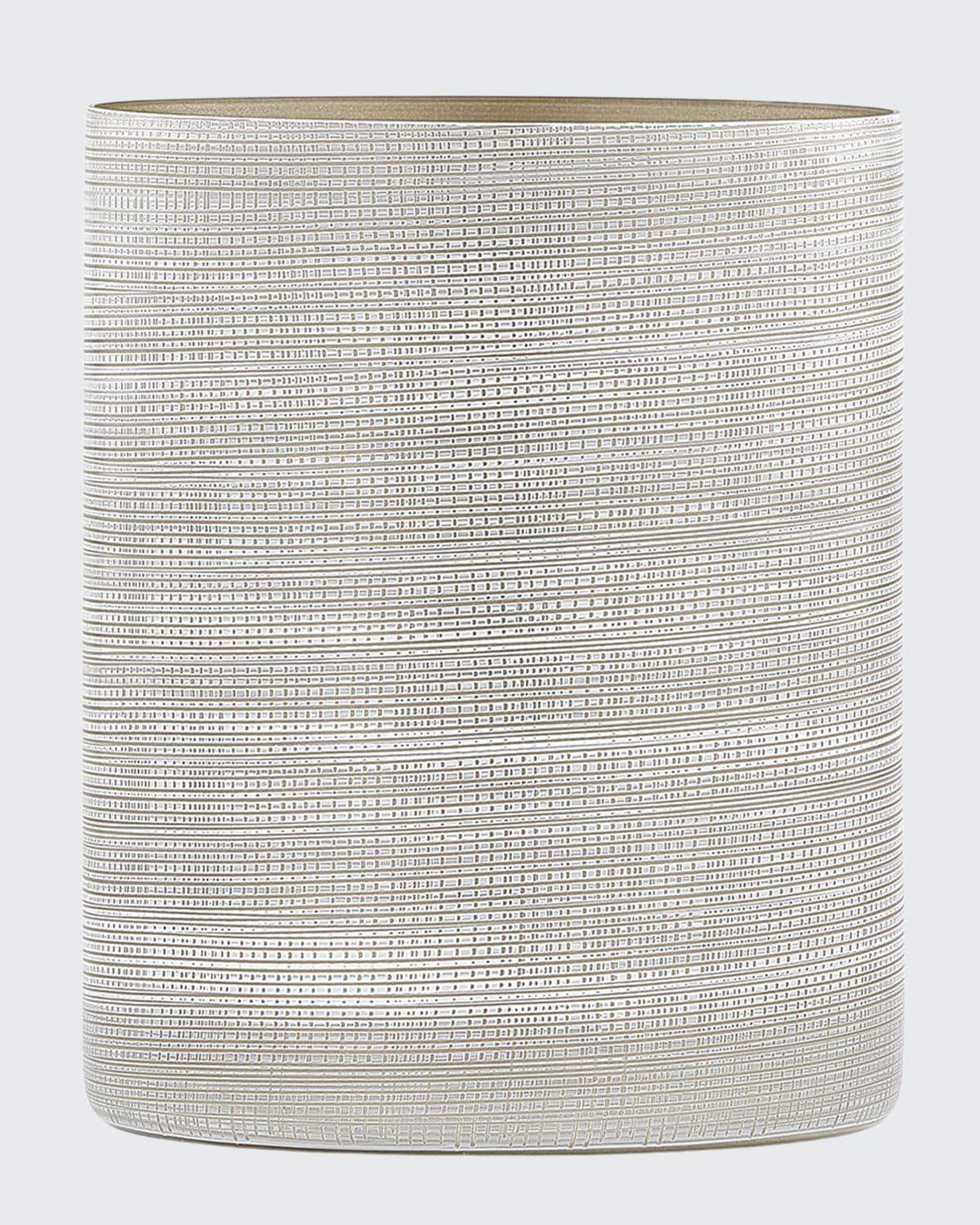 Labrazel Woven Wastebasket, Platinum In Silver/white