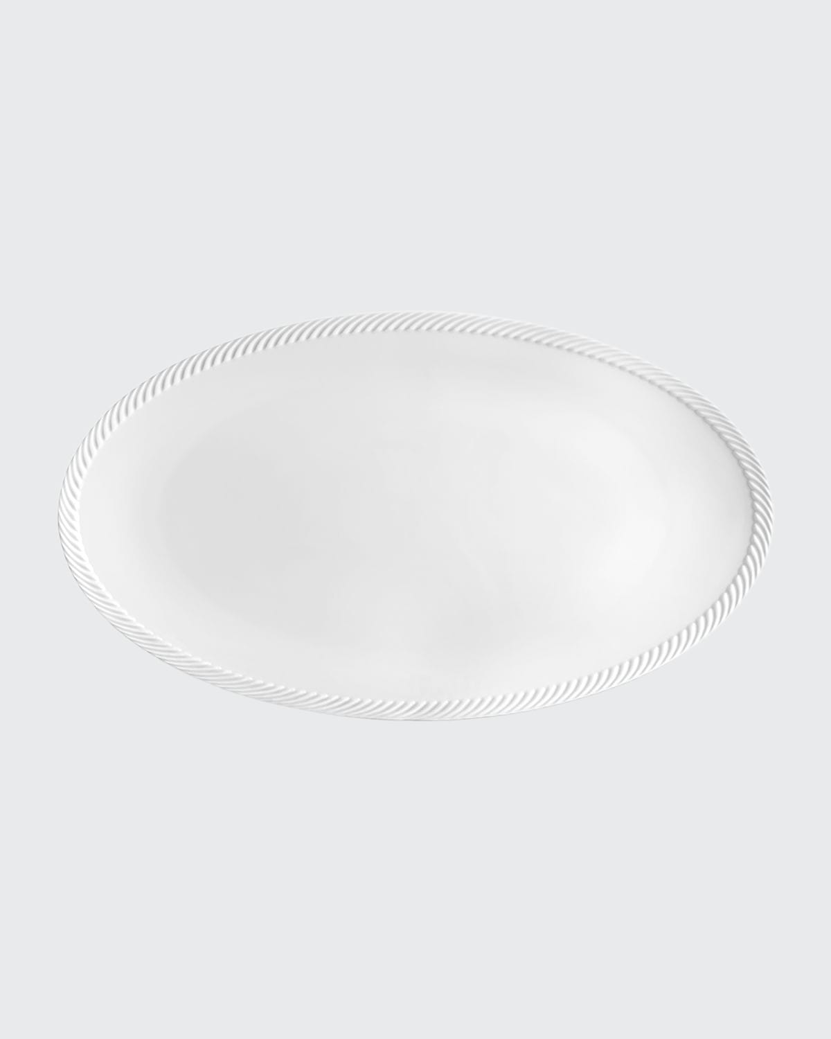 L'objet Corde Large Oval Platter, White In White