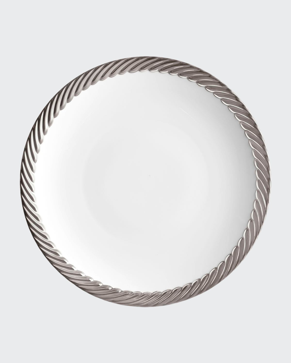 L'objet Corde Dinner Plate, White/silver In Gray