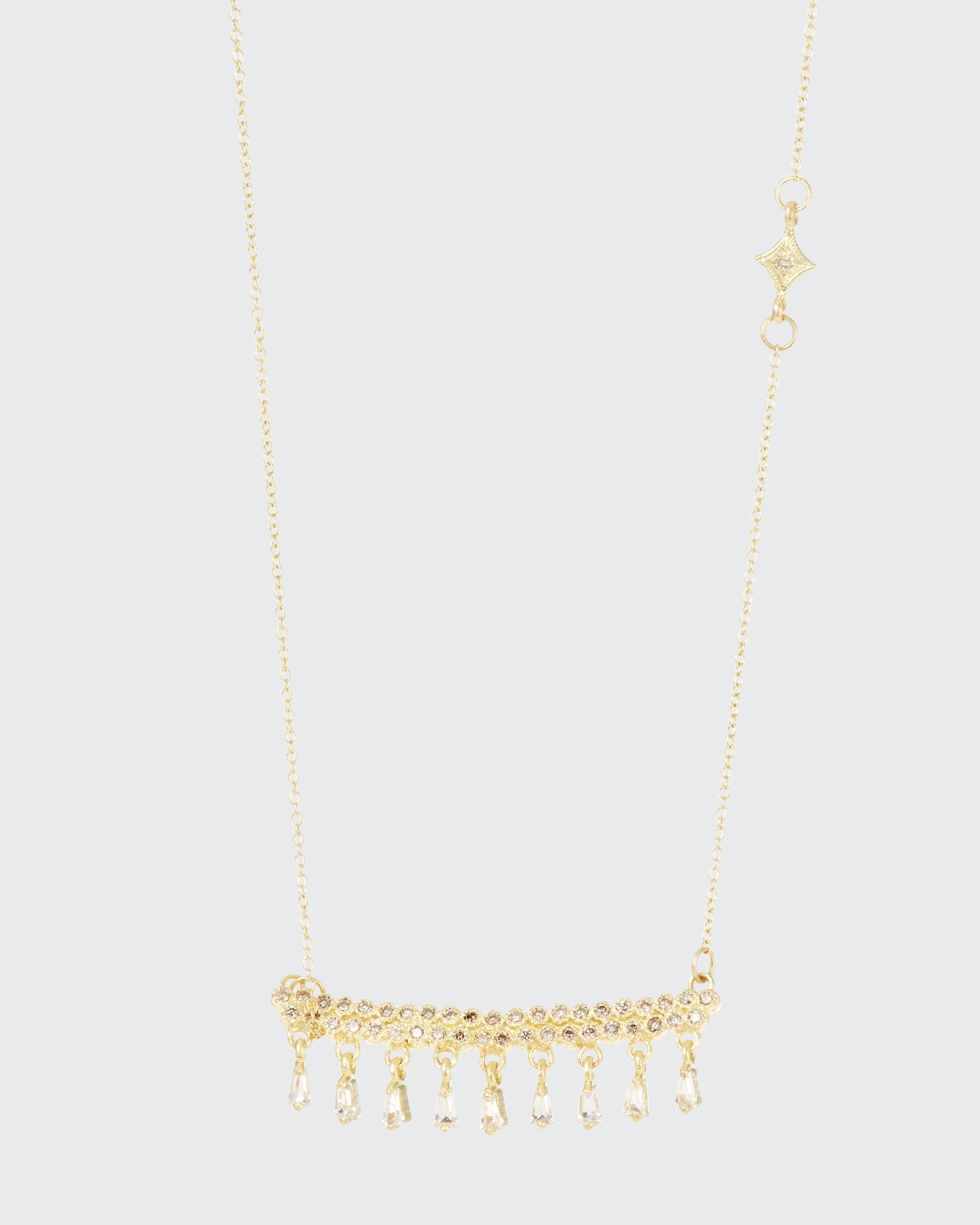 Armenta Old World 18k Gold Bar Pendant Necklace W/ Dangles
