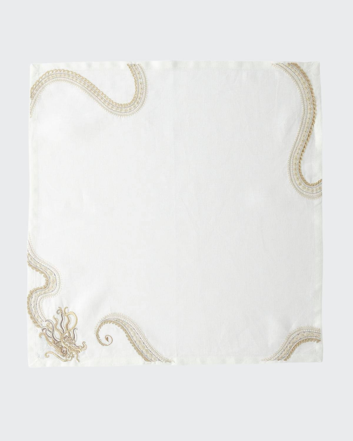 Shop Kim Seybert Dragon Imperial Napkin In White Pattern