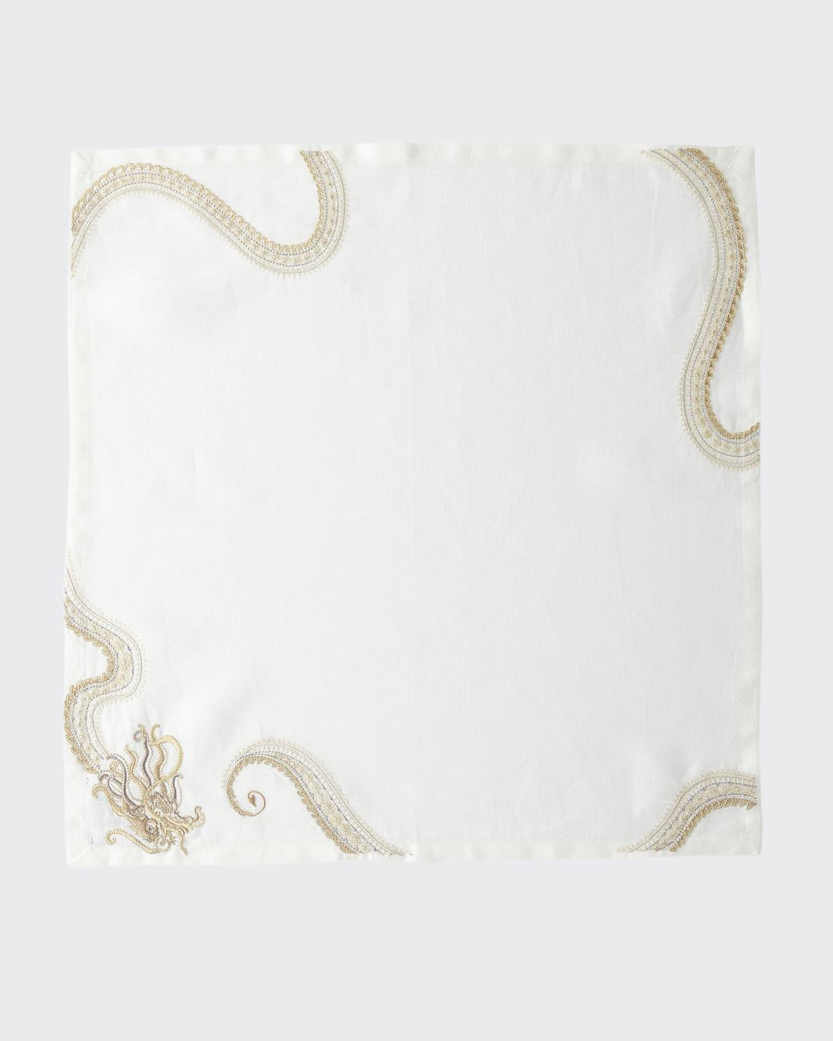 Kim Seybert Dragon Imperial Napkin In White Pattern