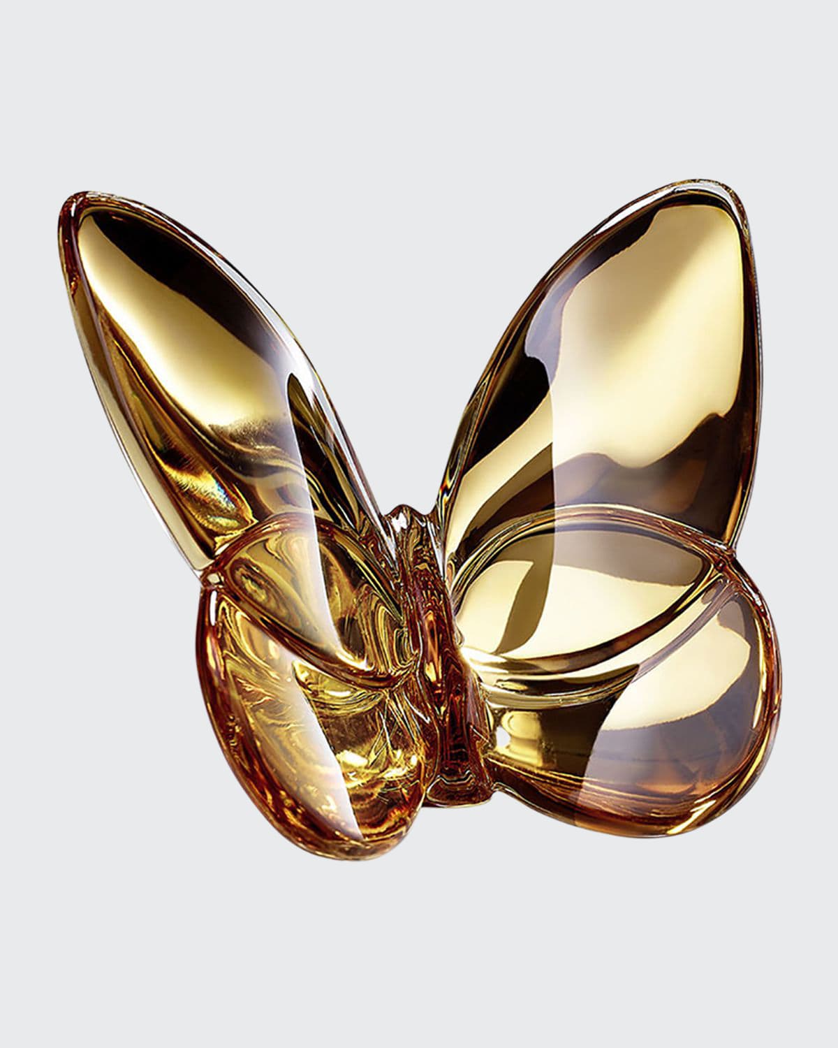 Baccarat 2.5" Lucky Crystal Gold Butterfly